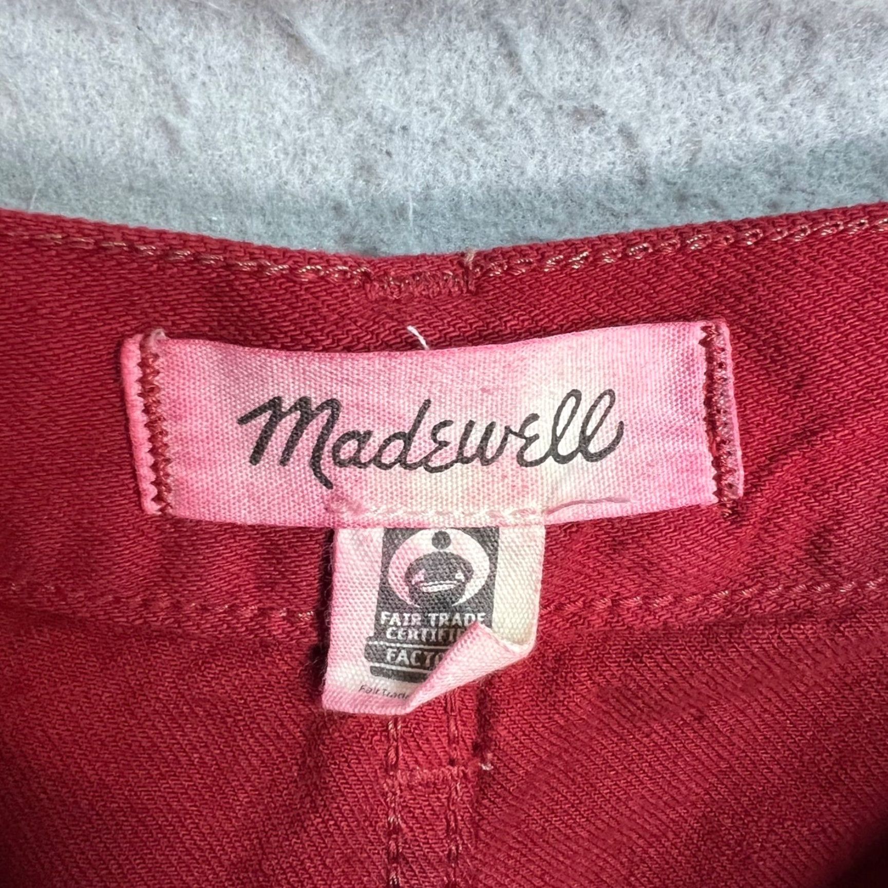 Madewell Madewell Jeans Baggy Straight 24 Adult Womens 24 Deep Red 100% Cotton Denim 5-Pocket Design Vintage: No Size 42" / US 20 - 3 Thumbnail