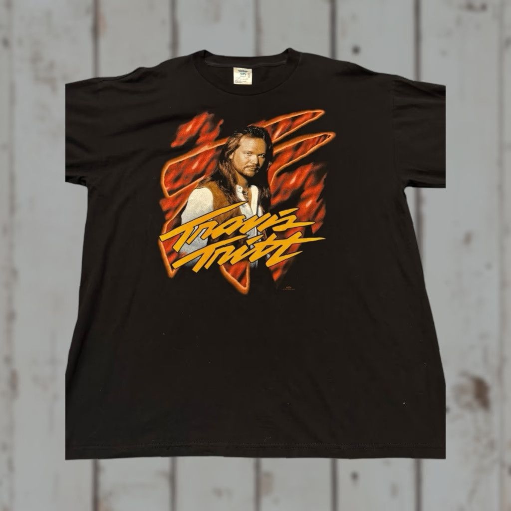 Vintage VINTAGE WinterLand 1996 Travis Tritt Tour Shirt Country Music TShirt XL Tee Short Sleeve Crew Neck Black Cotton Knit Men Factory Size US XL / EU 56 / 4 - 1 Thumbnail
