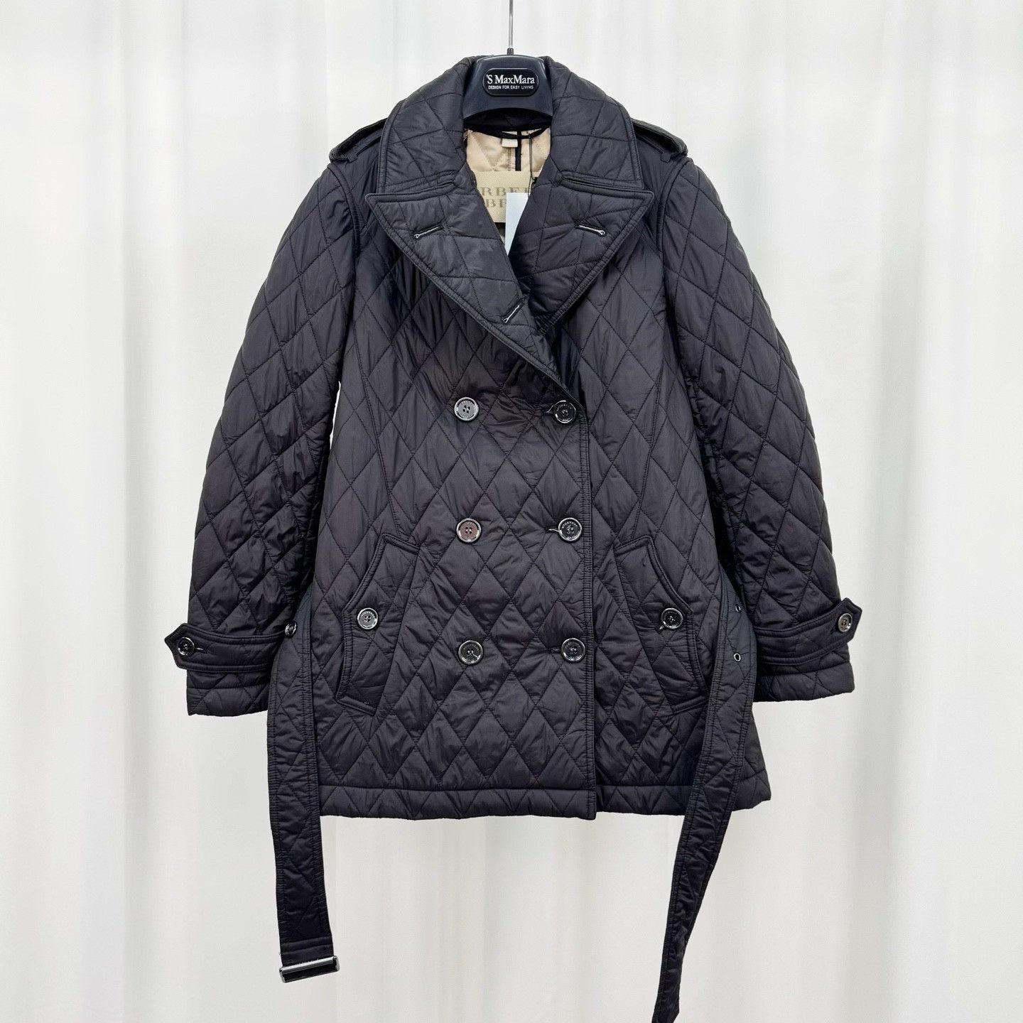 Burberry Burberry Black Quilted Double-Breasted Coat Size M / US 6-8 / IT 42-44 - 1 Thumbnail
