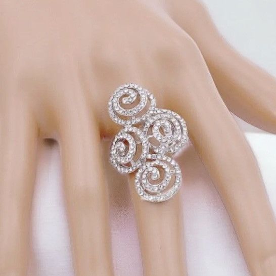 Other Swirly rhinestone stretch ring Size ONE SIZE - 3 Thumbnail