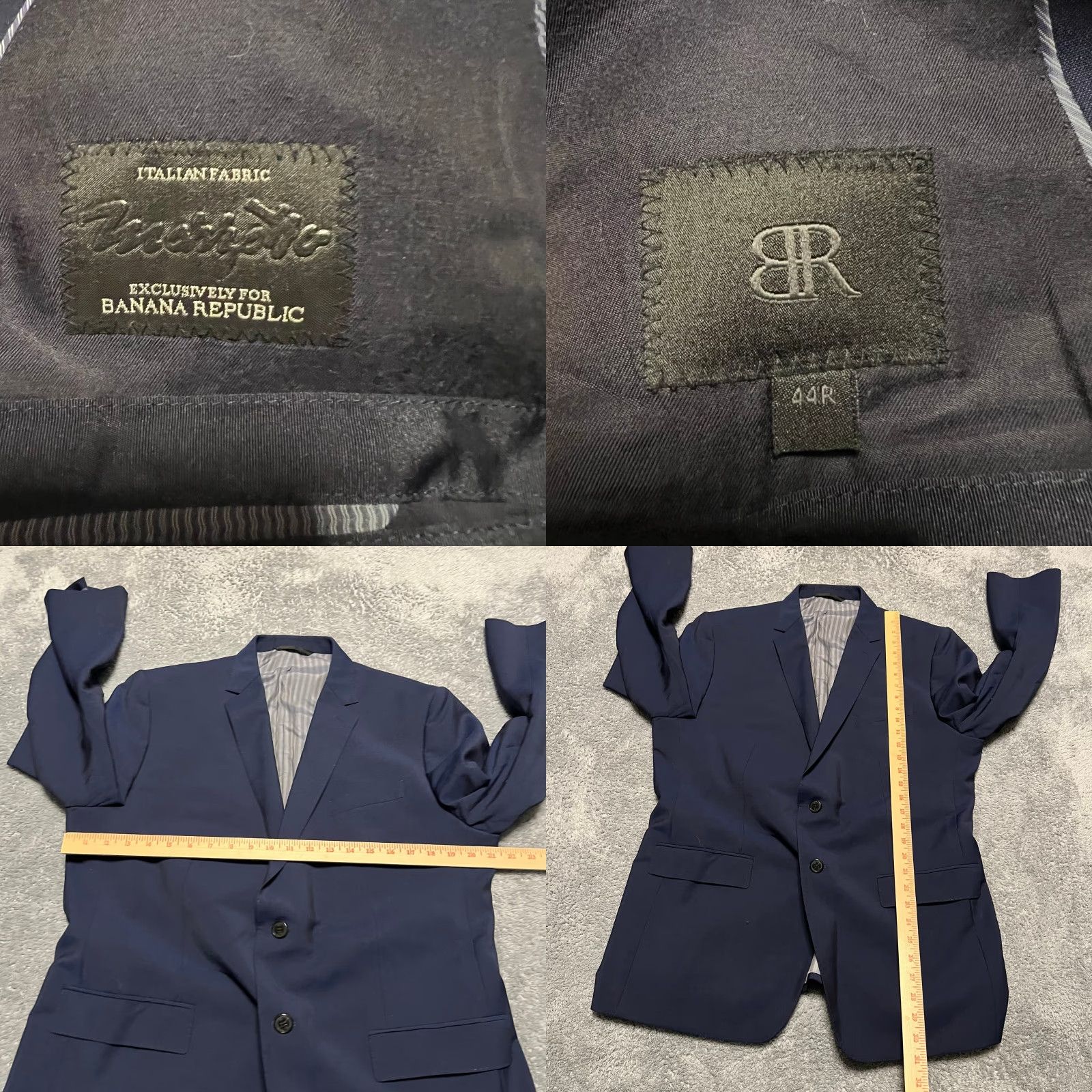 Banana Republic Banana Republic Jacket Blazer Mens 44R Blue Mohair Wool Marzotto 2 Button Coat Regular Mens Size 44R - 8 Thumbnail