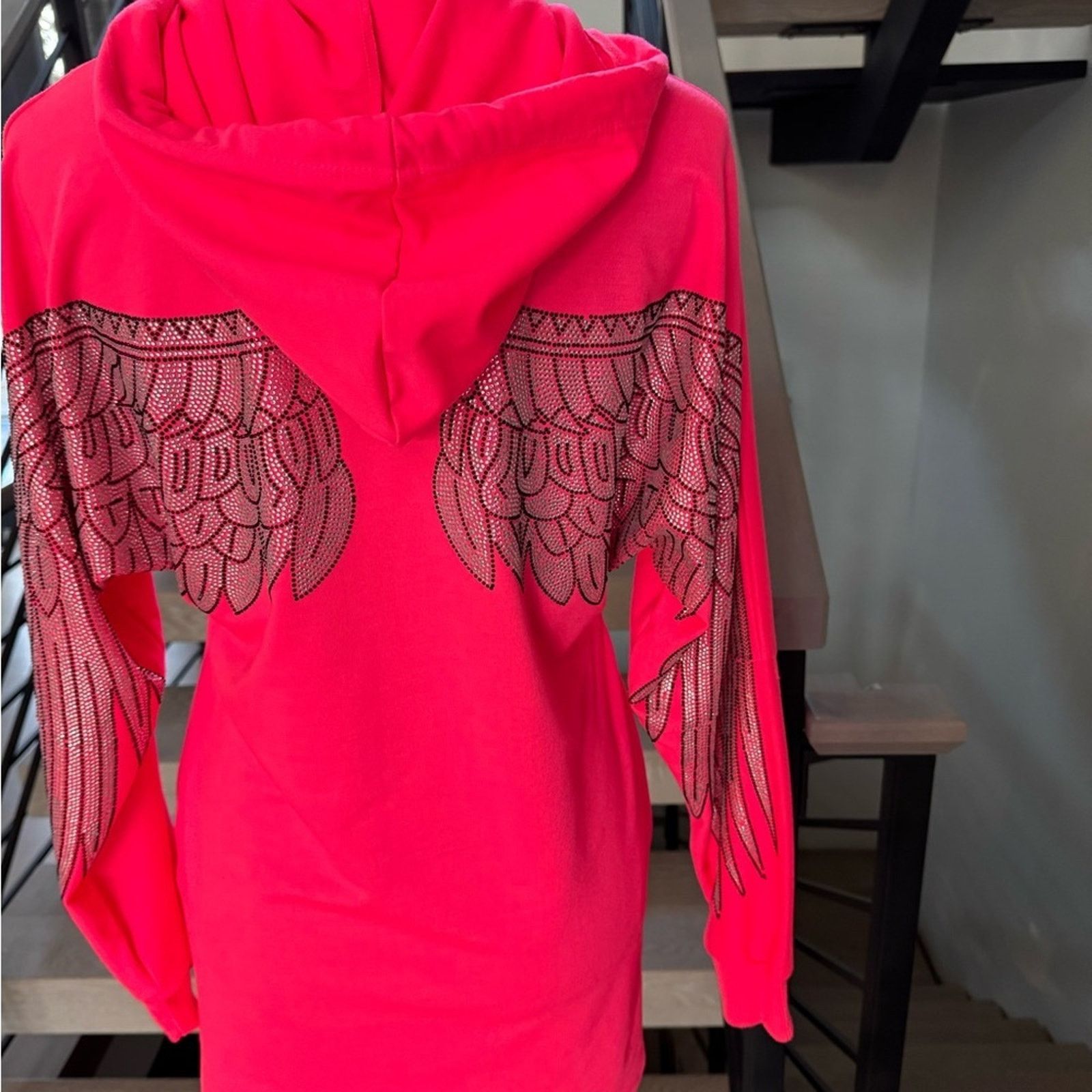 Other Y2K Party Hot Pink Hoodie Dress with pockets w Design XS Size XS / US 0-2 / IT 36-38 - 5 Thumbnail