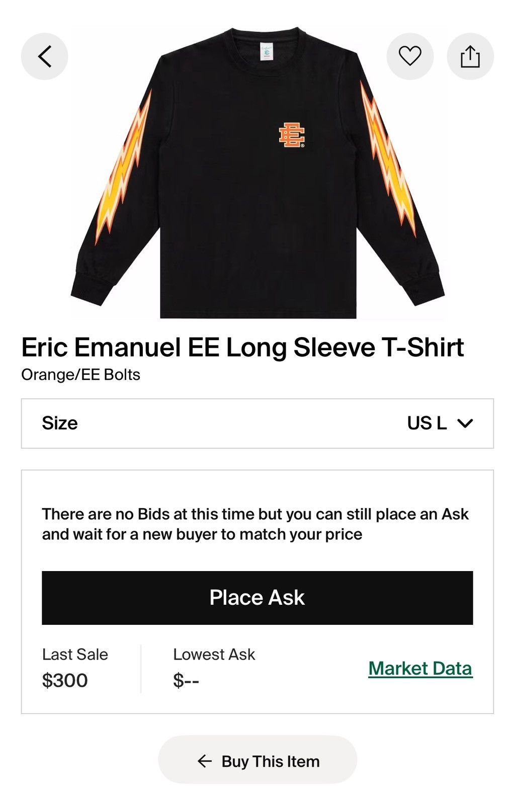 Eric Emanuel Eric Emmanuel EE Long Sleeve Bolt T-Shirt Size US L / EU 52-54 / 3 - 3 Thumbnail