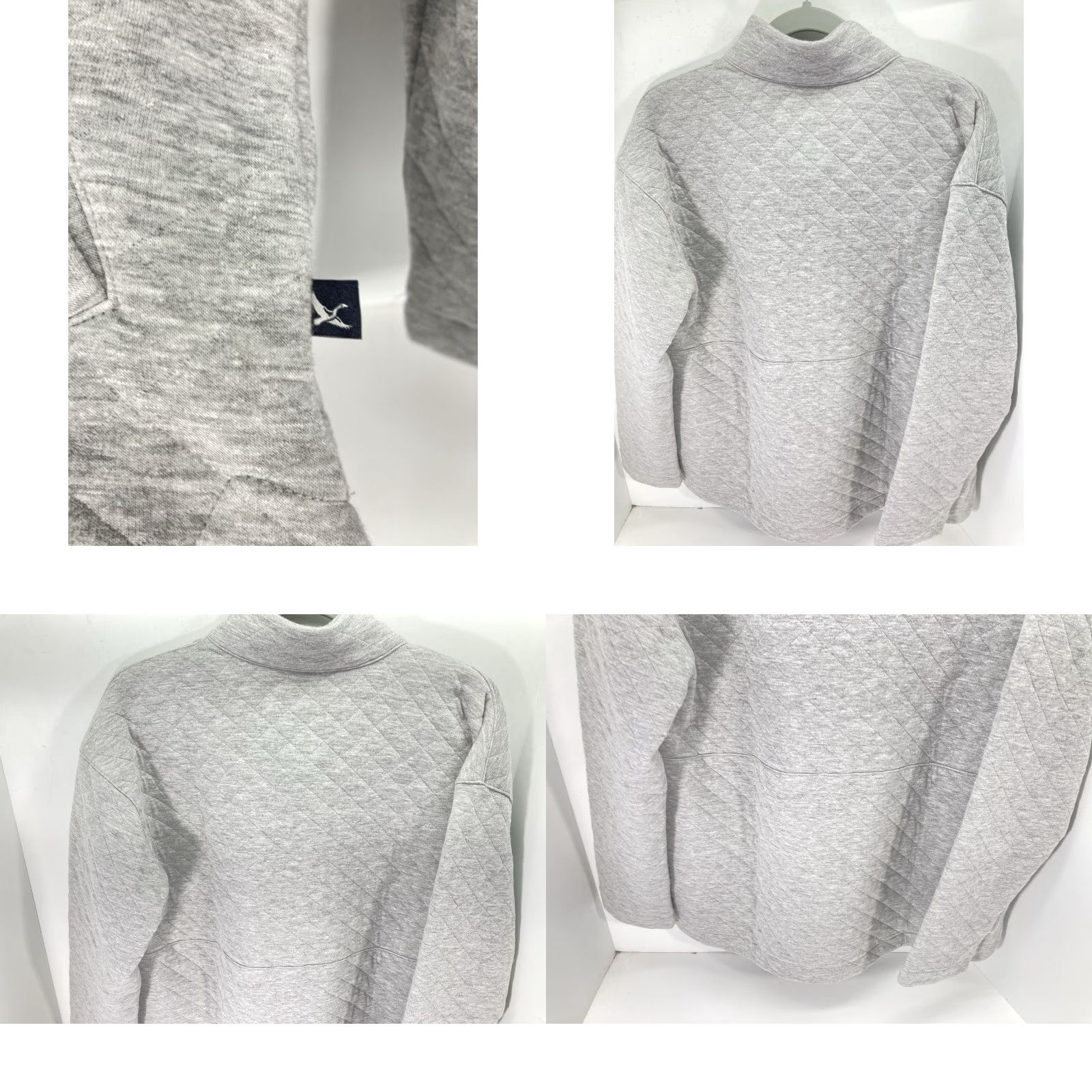 Eddie Bauer Eddie Bauer Quilted Sweater Women Large Gray Long Sleeve Pullover Cotton Blend Mock Neck Womens Size L / US 10 / IT 46 - 8 Thumbnail