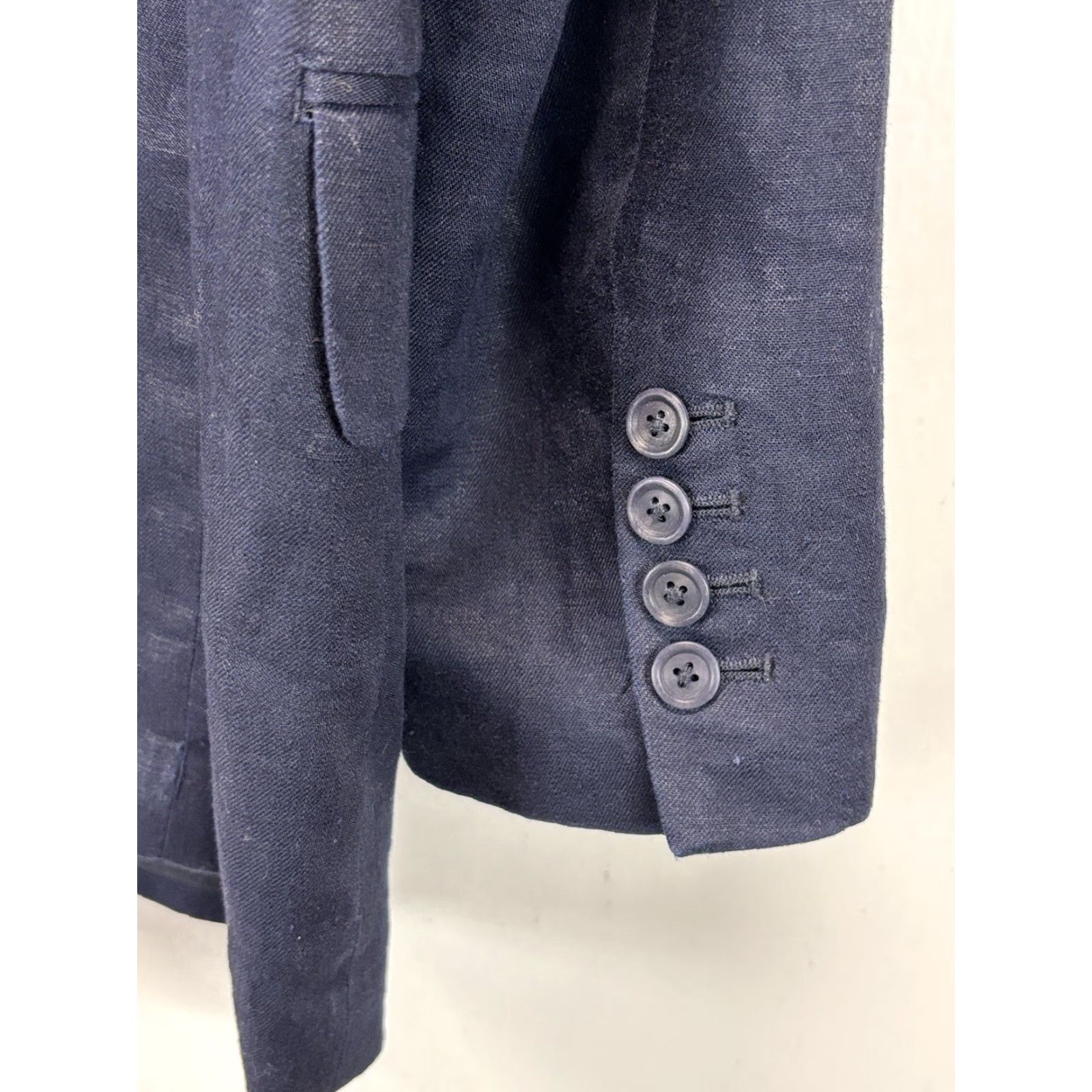 Nautica Martin Gordon Blazer Sport Coat Mens M Linen Navy 100% Linen Blazer Nautical Coastal Summer Yacht Preppy Wedding Shirt Jacket Accessories Size 40R - 4 Thumbnail