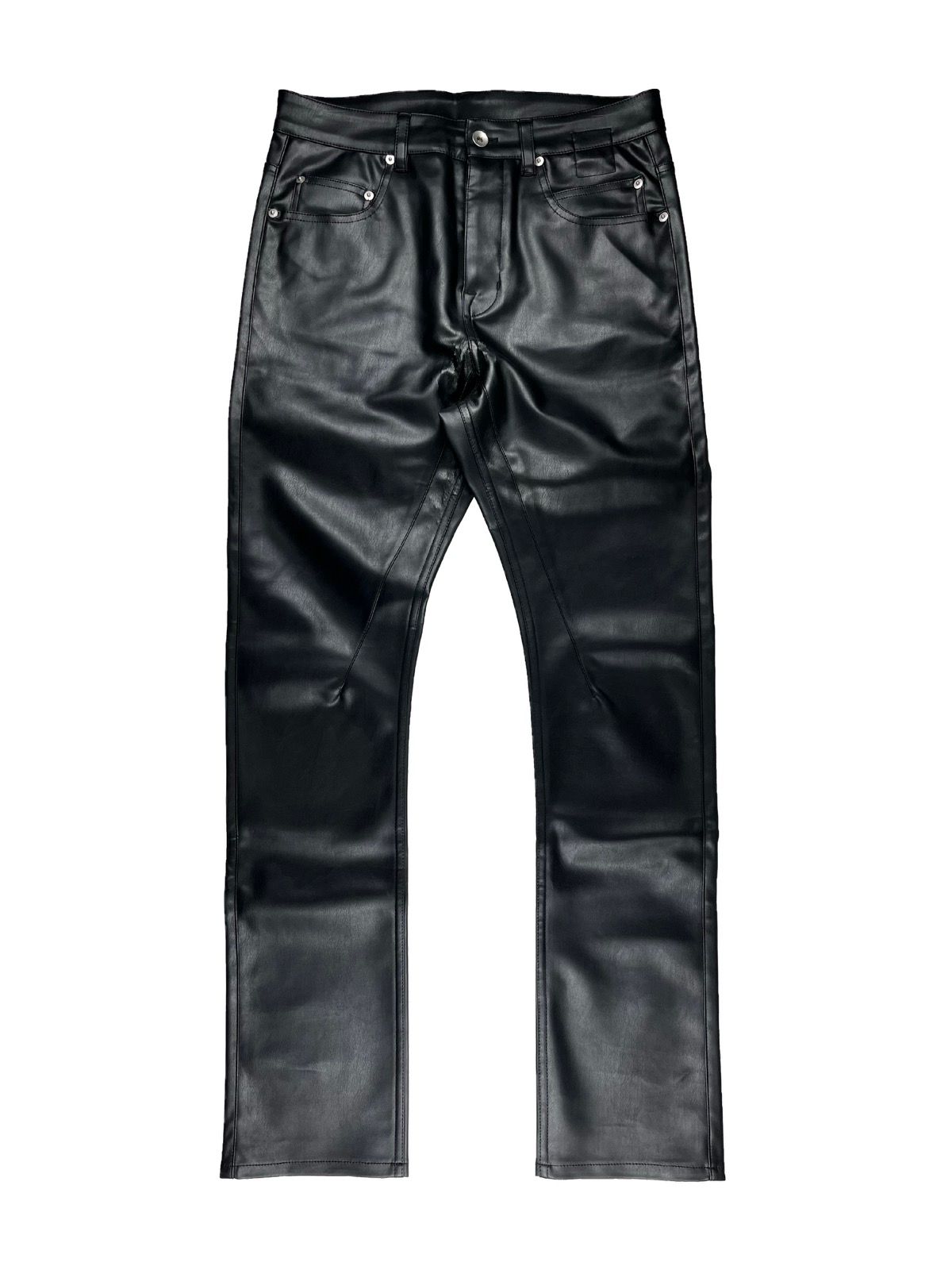 Pre-owned Rick Owens X Rick Owens Drkshdw Fw20 Rick Owens Faux Leather Detroit Jeans In Black