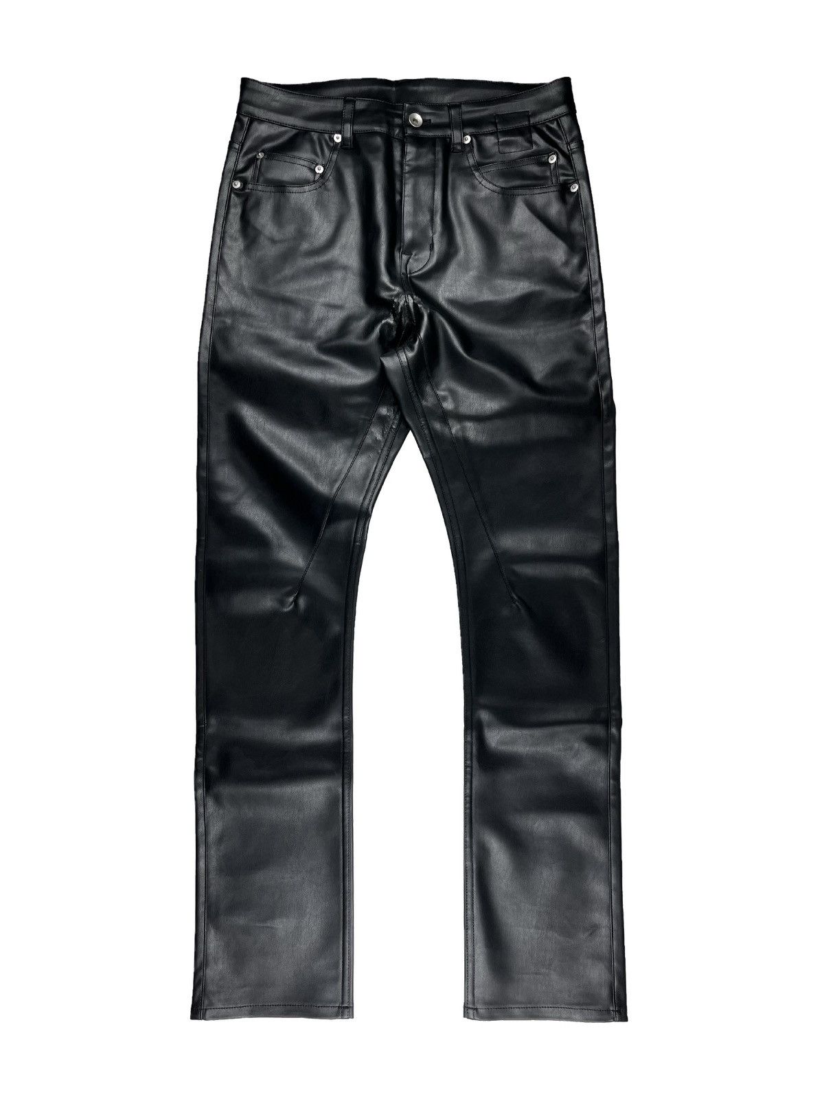 image of Fw20 Rick Owens Faux Leather Detroit Jeans in Black, Men's (Size 29)