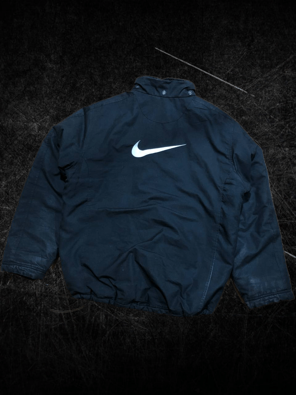 Nike Nike Puffer Jacket Big Swoosh Windbreaker Black Vintage 90s Size US M / EU 48-50 / 2 - 1 Thumbnail