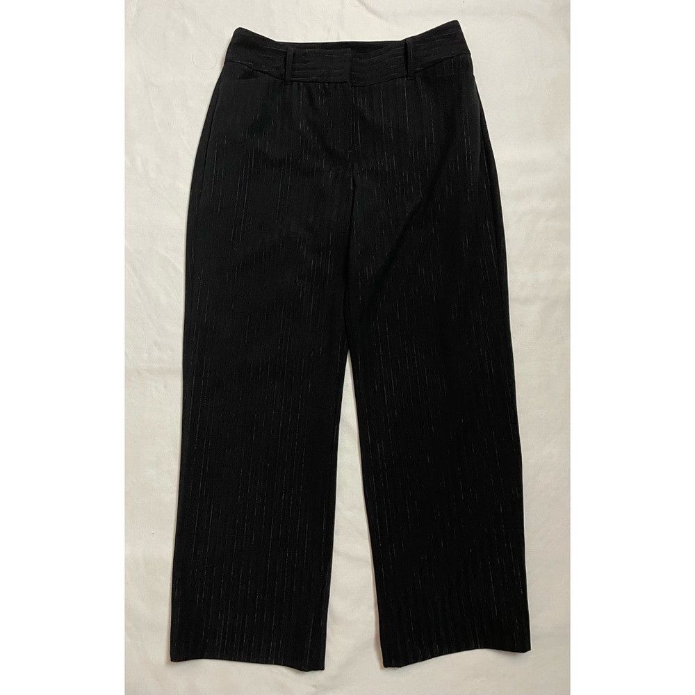 Chicos Chico's Black Metallic Stripe Elegant Damon Pants Size 2 US Size 36" / US 14 / IT 50 - 3 Thumbnail