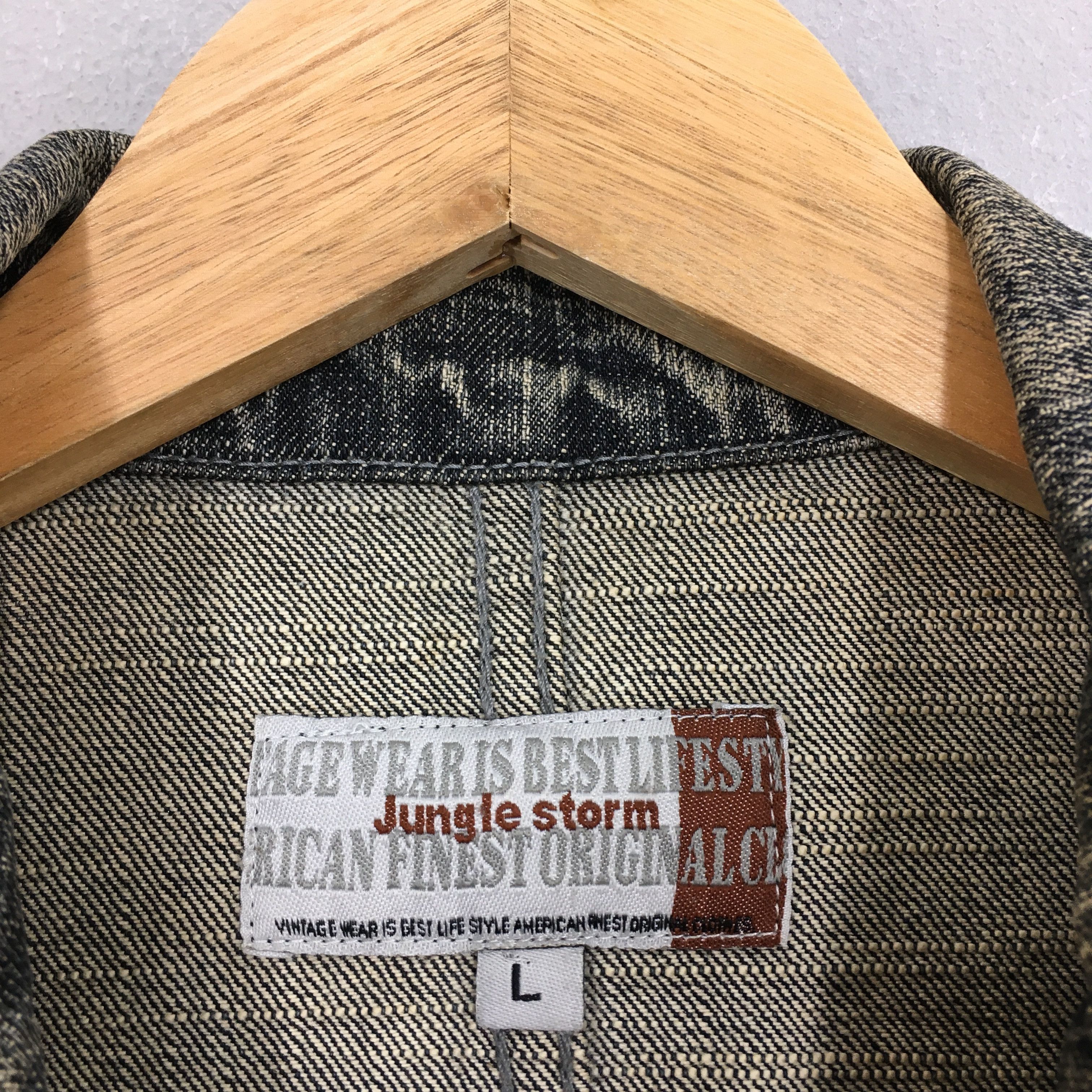 Vintage Vintage 90's Jungle Storm Jeans Workwear Labour Jacket L Size US L / EU 52-54 / 3 - 5 Thumbnail