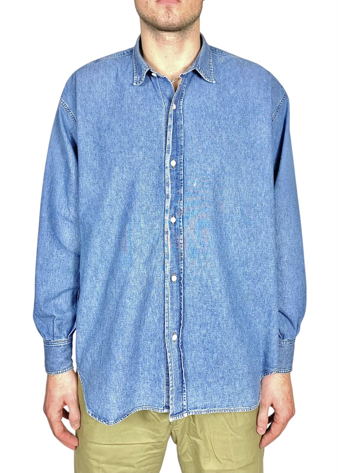 Katharine Hamnett London Vintage Katharine Hamnett Denim Oversized Washed Blue Shirt Size US L / EU 52-54 / 3 - 5 Thumbnail