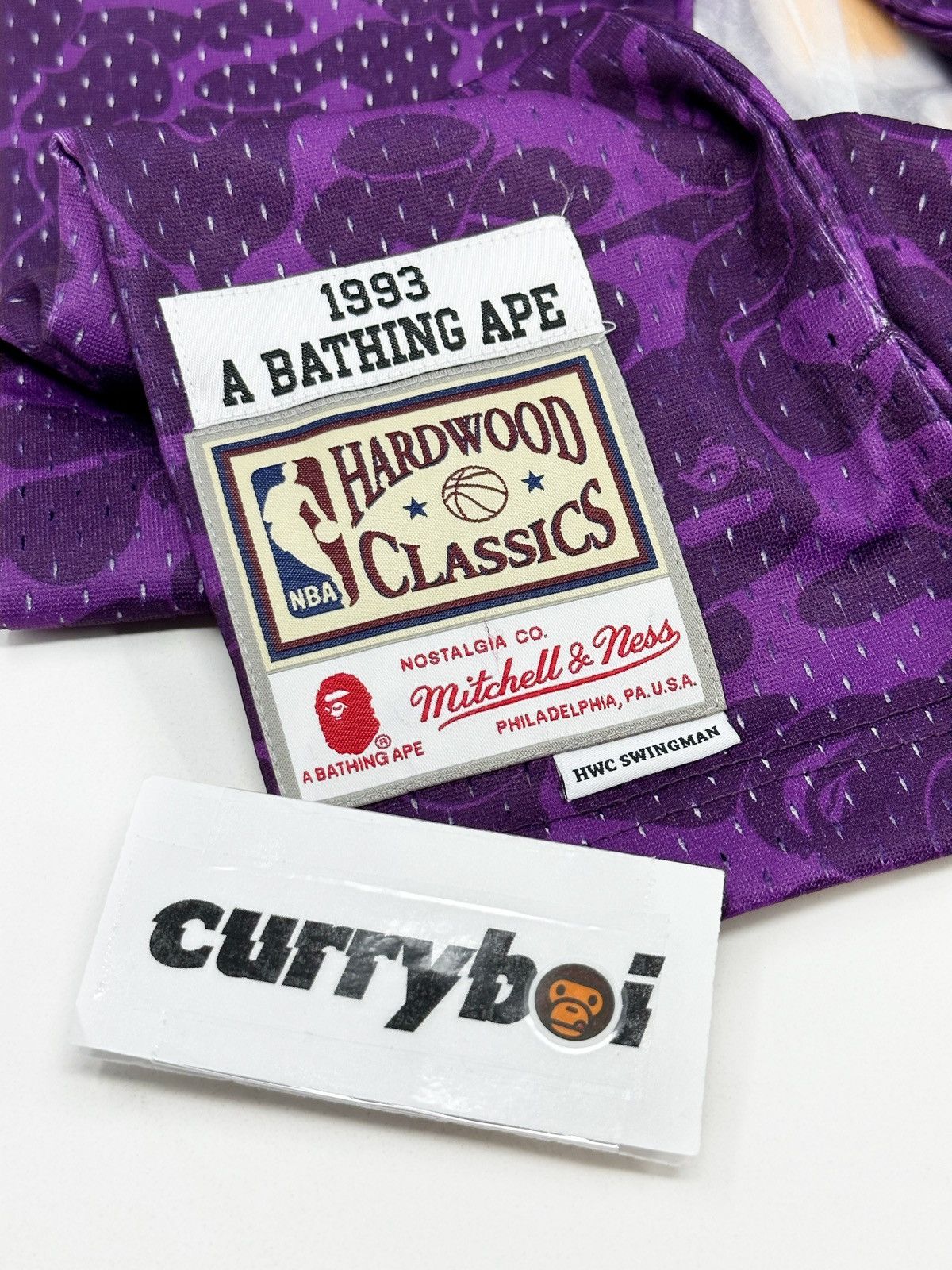 Bape × Mitchell & Ness BAPE x Mitchell & Ness Los Angeles Lakers Jersey Purple Size US XXL / EU 58 / 5 - 8 Thumbnail