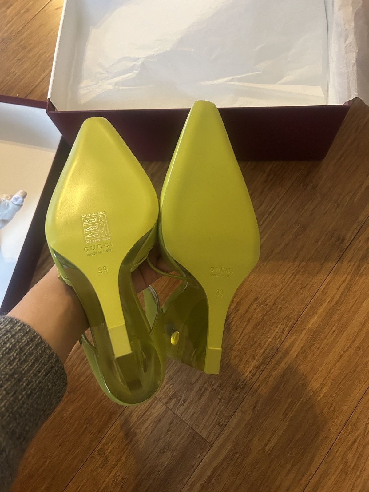 Gucci Gucci Closed Toe Slippers Wedge 10.9cm Light Green size 39 Size US 9 / IT 39 - 7 Thumbnail