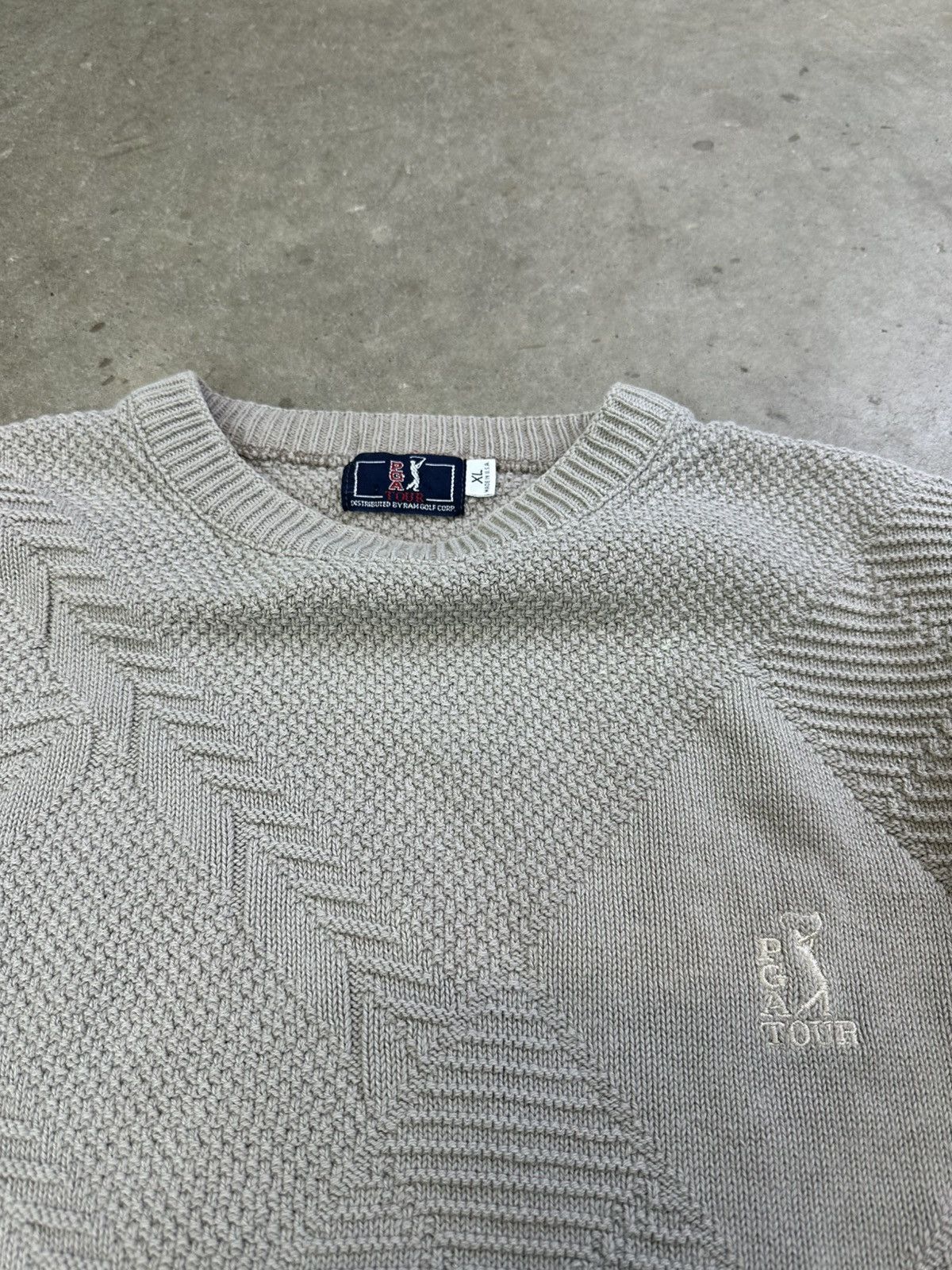 PGA Tour × Vintage 90s Vintage PGA Tour Knit Sweater XL Cable Knit Size US XL / EU 56 / 4 - 3 Thumbnail