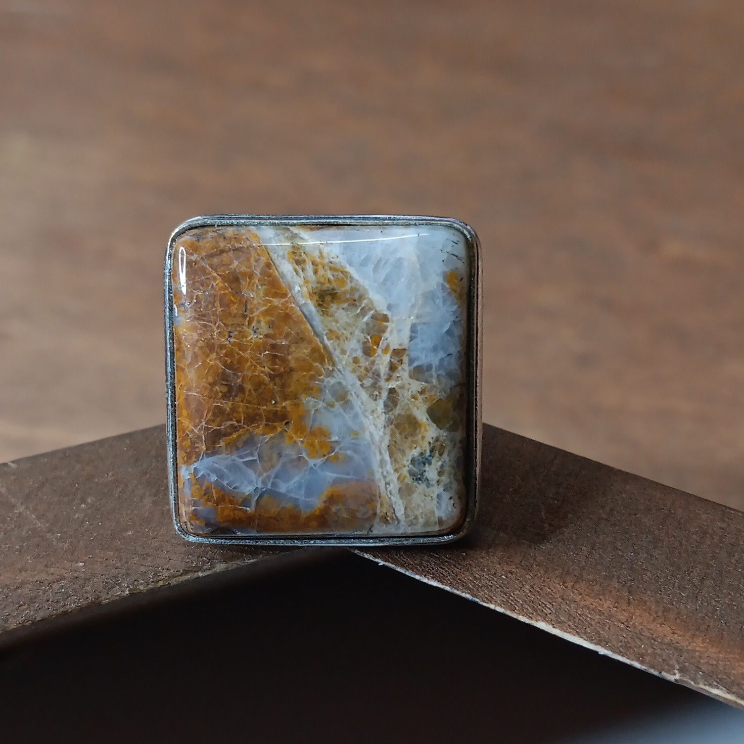 Other African Moss Agate gemstone ring, sz 6 Size ONE SIZE - 1 Thumbnail