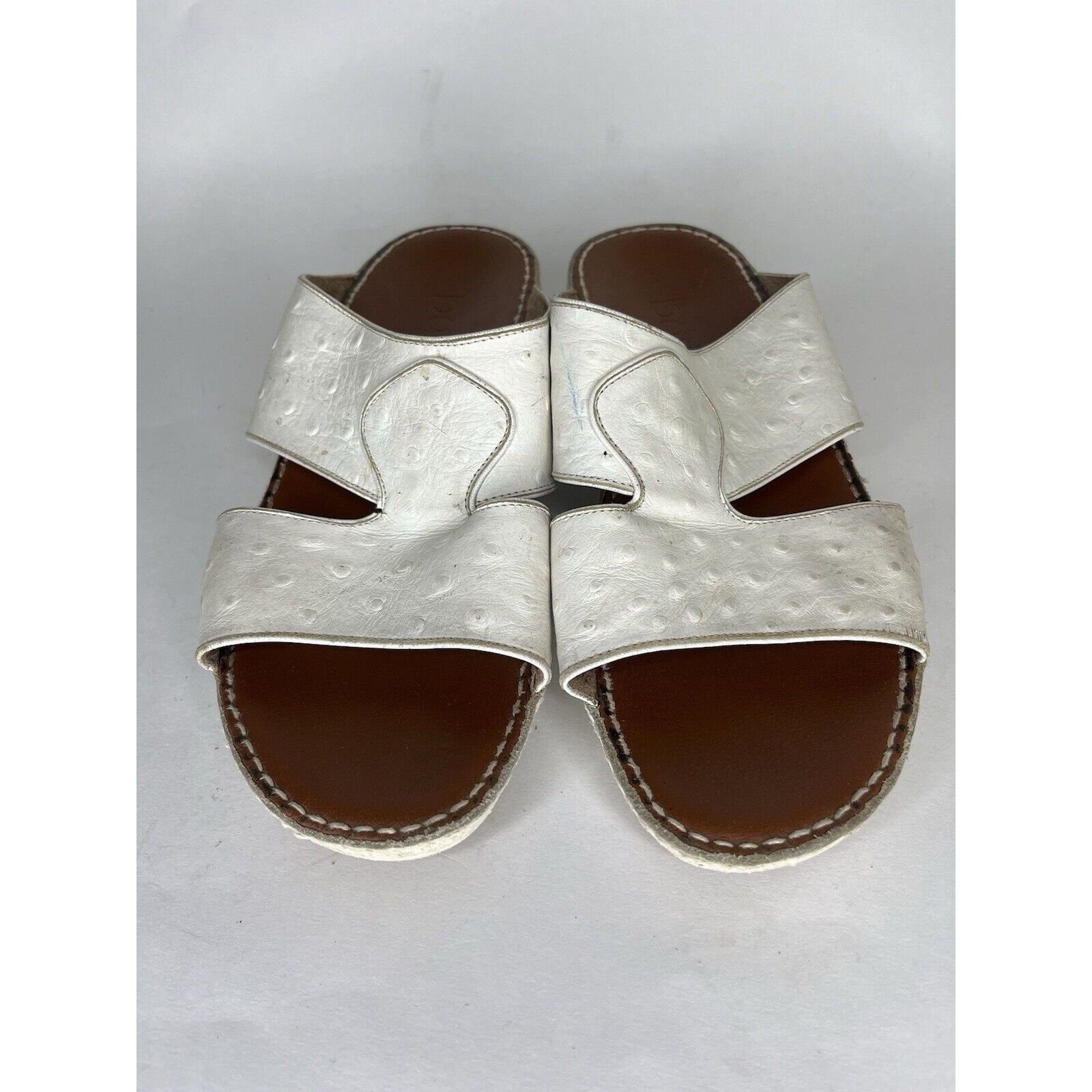 Other Barjeel White Leather Comfort Walking Wedge Slides Sandals W Size US 7.5 / IT 37.5 - 13 Thumbnail