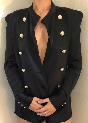 Balmain × H&M Balmain X H&M Launch Collection Silk Blouse Shirt Jacket Size M / US 6-8 / IT 42-44 - 5 Thumbnail