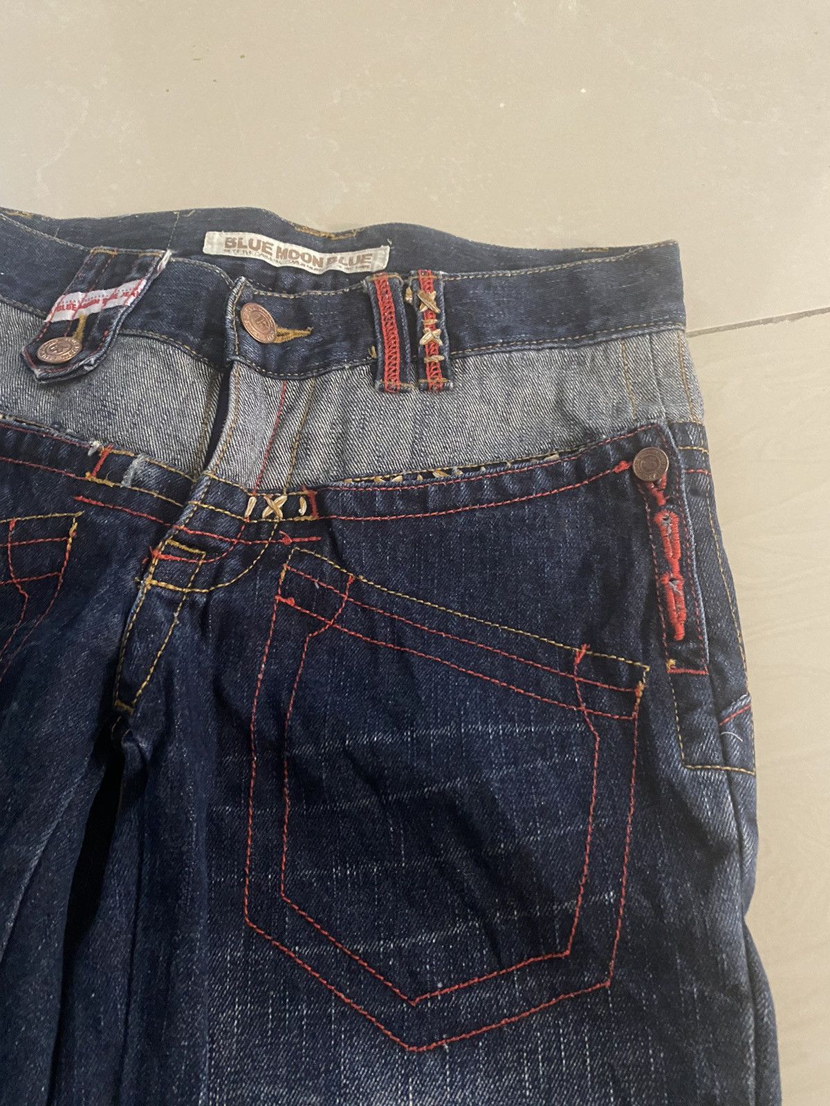 Japanese Brand × Vintage Blue Moon Blue Fatigue Surf Jeans Size US 29 - 4 Thumbnail