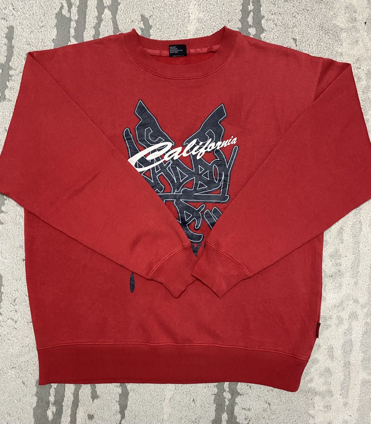Japanese Brand Vintage Rap Tees BADBOY 82 California Sweatshirt Red Colour Size US XL / EU 56 / 4 - 1 Thumbnail
