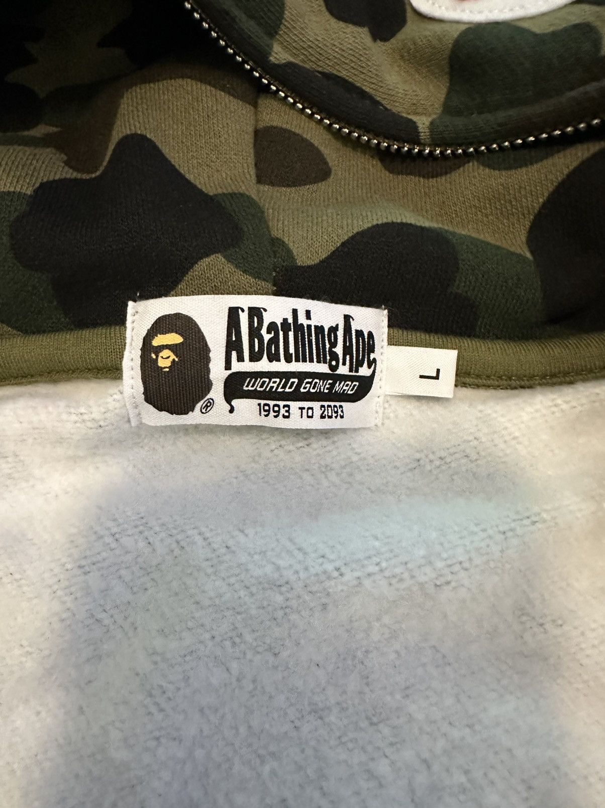 Bape A Bathing Ape 1st camo green tiger shark full zip hoodie Size US L / EU 52-54 / 3 - 7 Thumbnail