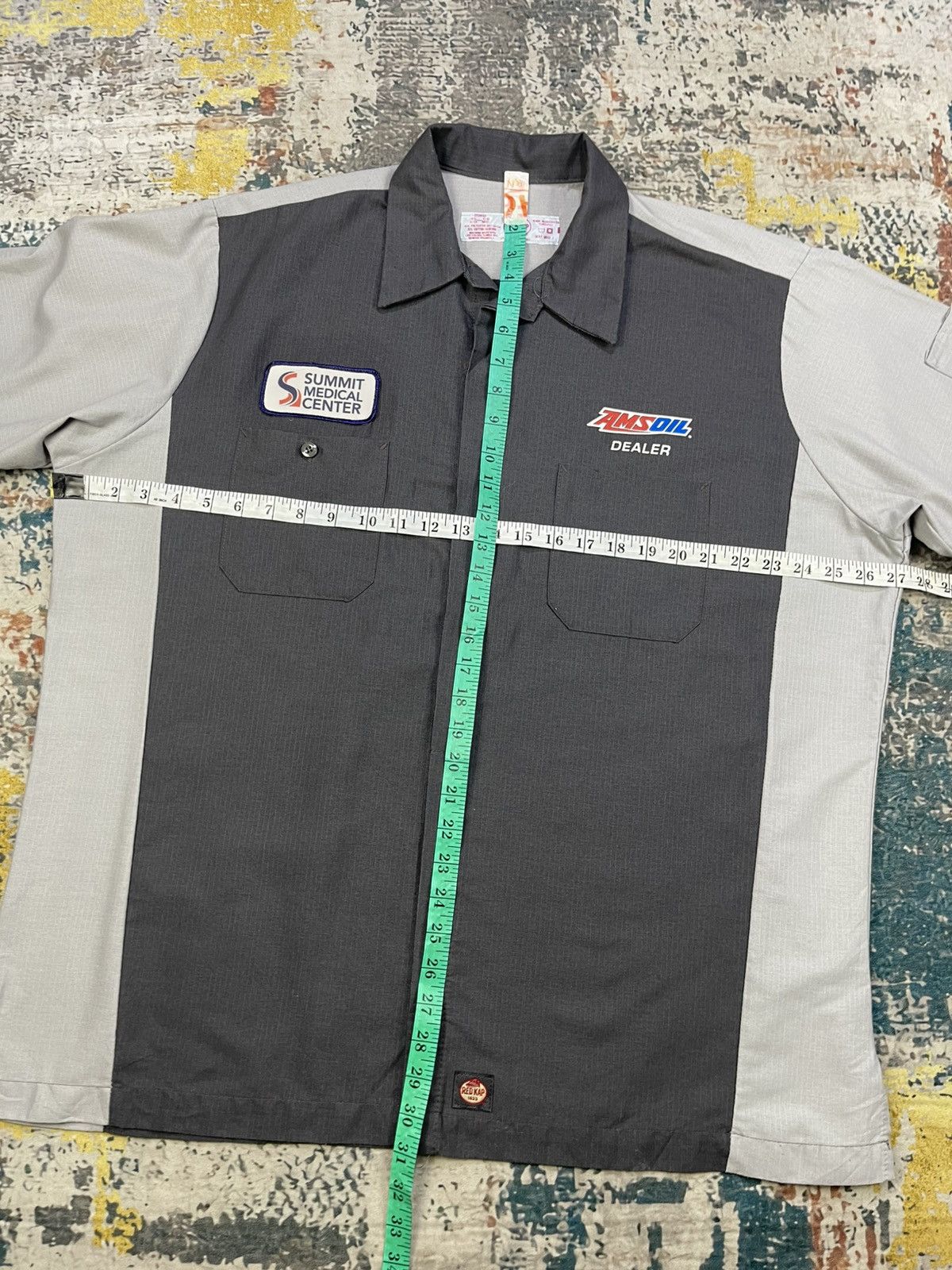 NASCAR Vtg Redkap AmsOil 2 Tone Ripstop Work Shirt Size US XL / EU 56 / 4 - 7 Thumbnail
