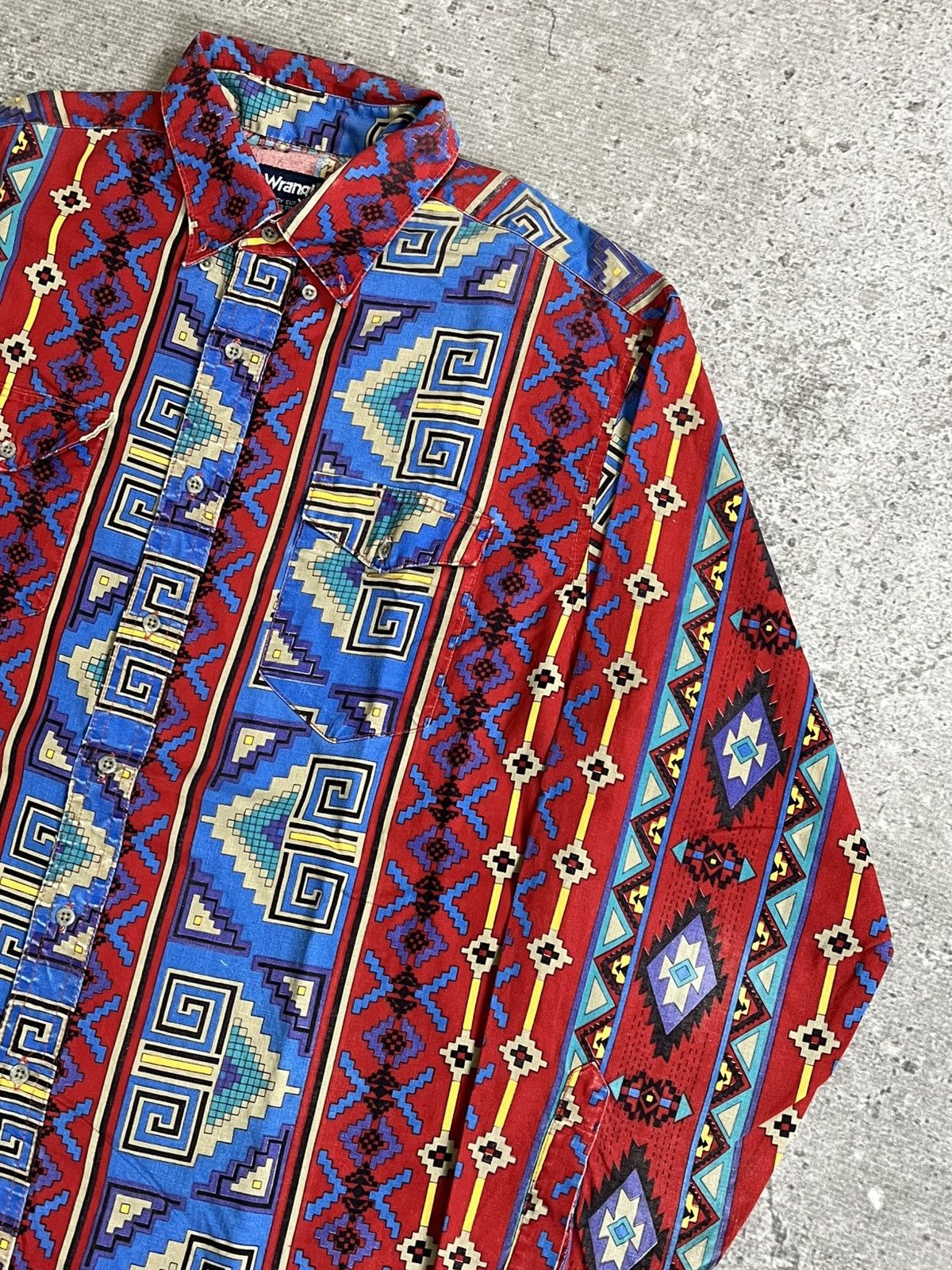 Wrangler Vintage 90s Wrangler Aztec Tribal Western Button Shirt Size US XL / EU 56 / 4 - 6 Thumbnail