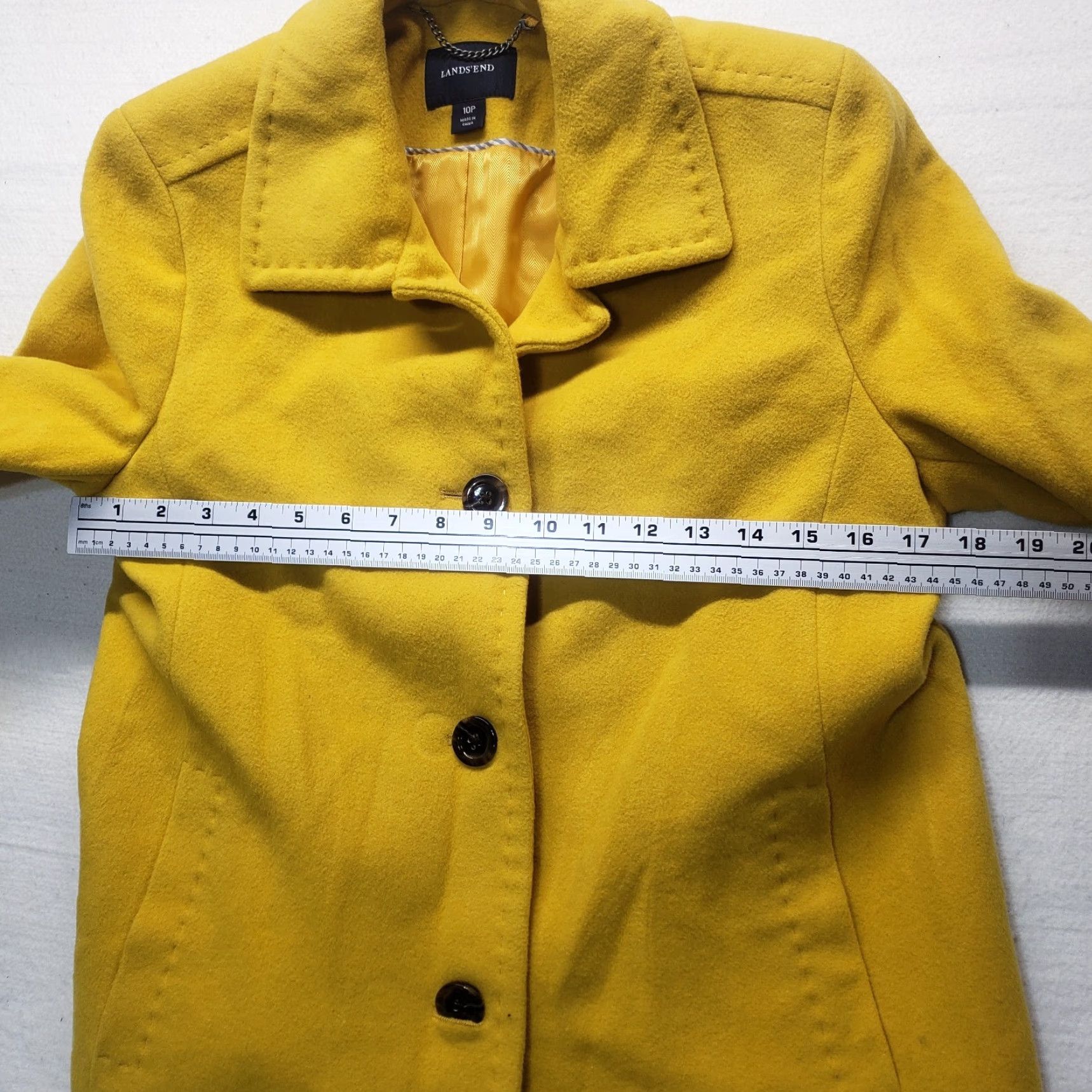 Lands' End Lands' End Mustard Yellow Wool Blazer Jacket Preppy Women's 10P Petite Size L / US 10 / IT 46 - 6 Thumbnail