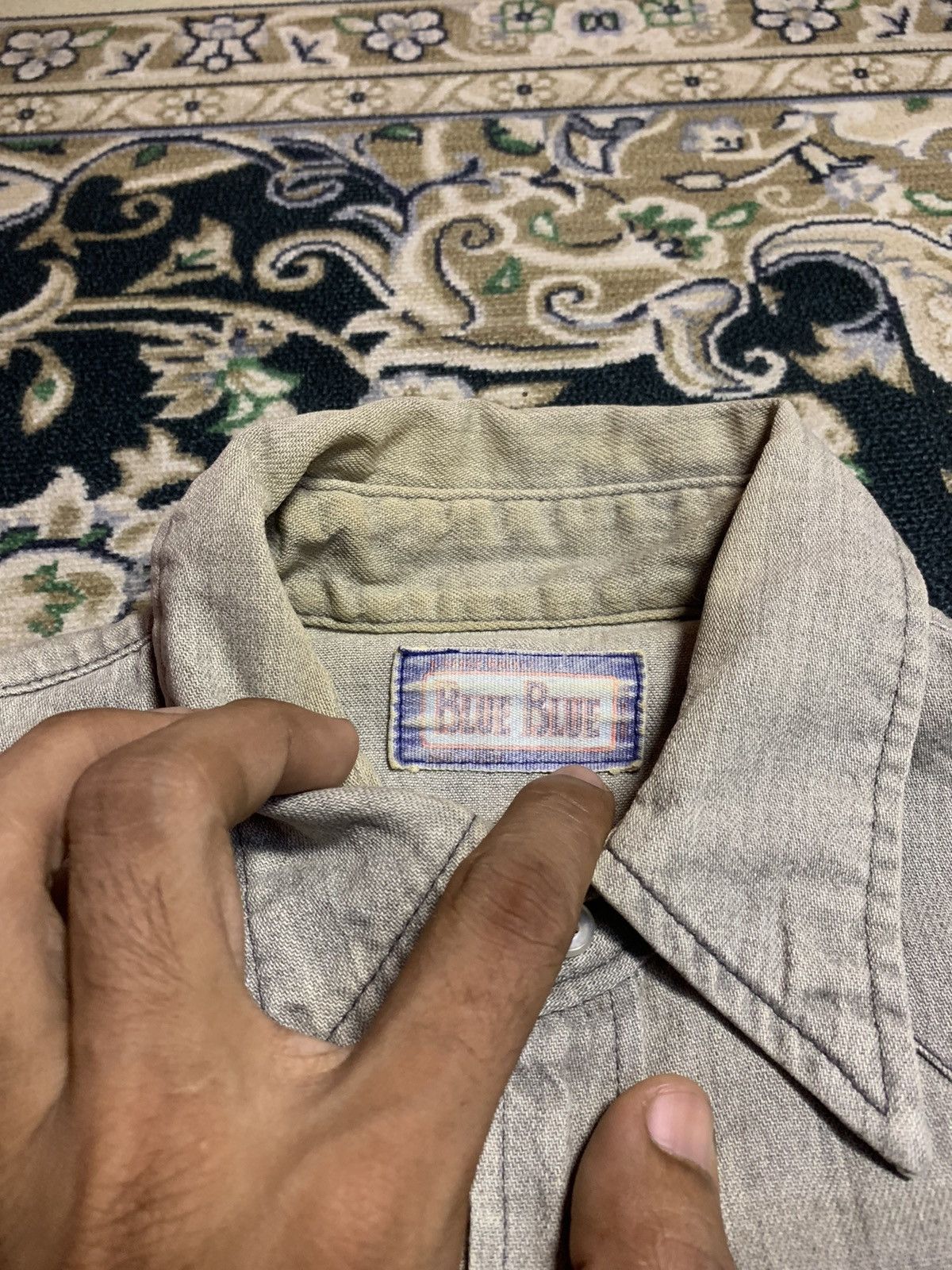 Blue Blue Japan × Japanese Brand × Vintage VINTAGE BLUE BLUE JAPAN WESTERN DENIM BUTTON UP Size US XS / EU 42 / 0 - 5 Thumbnail
