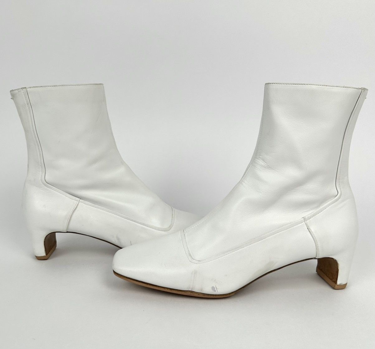 Maison Margiela Maison Margiela - Line 22 Boot Heels White Leather Side Zip Size US 9 / IT 39 - 3 Thumbnail