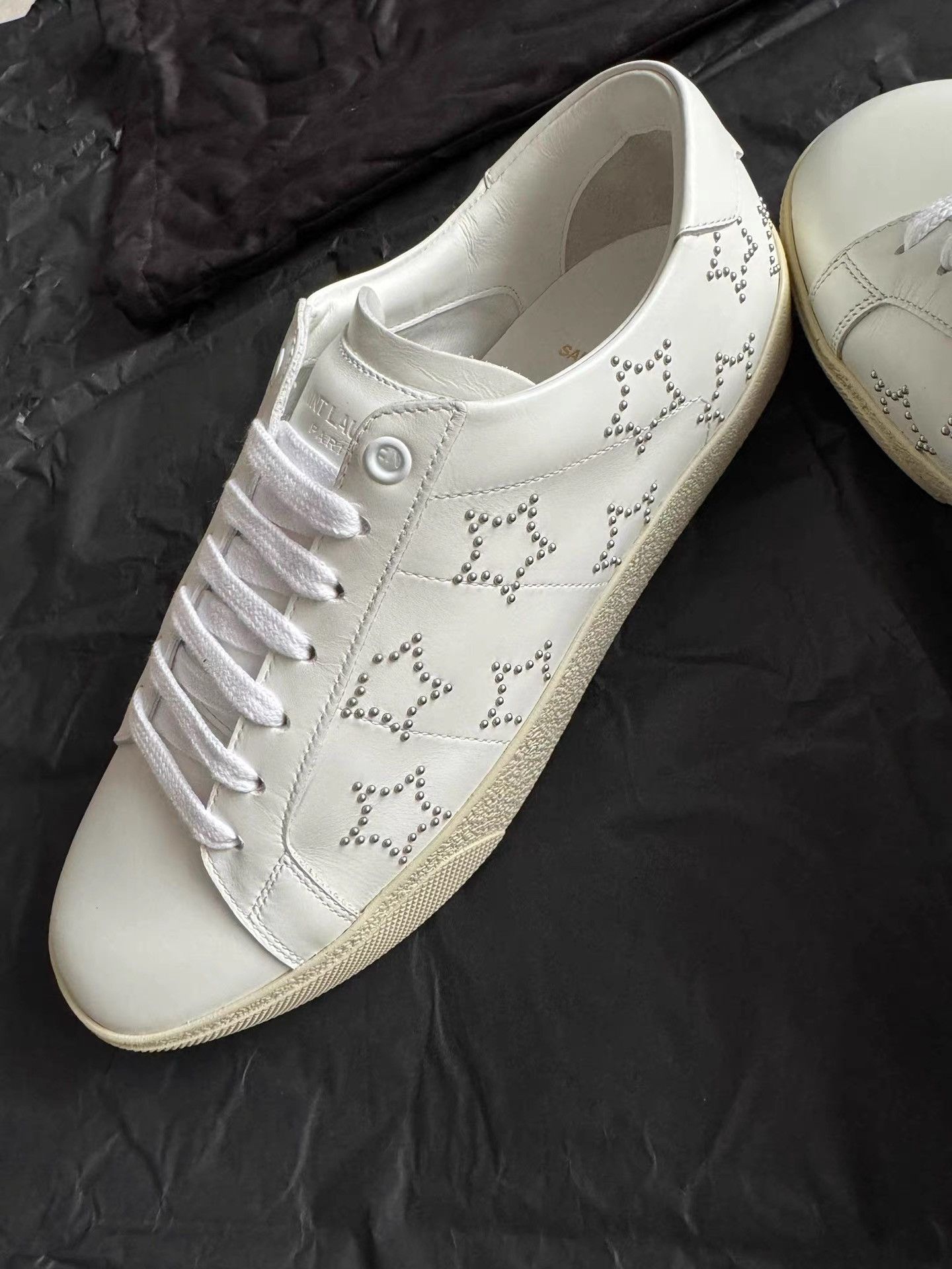 Saint Laurent Paris Saint Laurent Star Pattern White Sneakers K33 Size US 7 / EU 40 - 3 Thumbnail