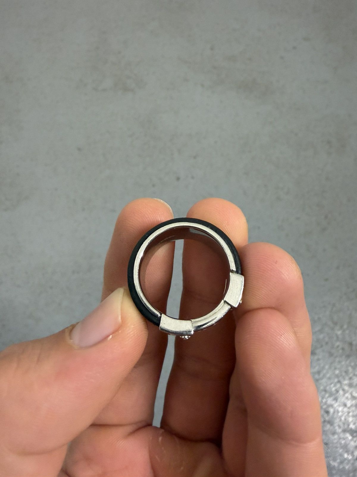 Diesel Diesel Leather + Steel Ring Size ONE SIZE - 2 Thumbnail