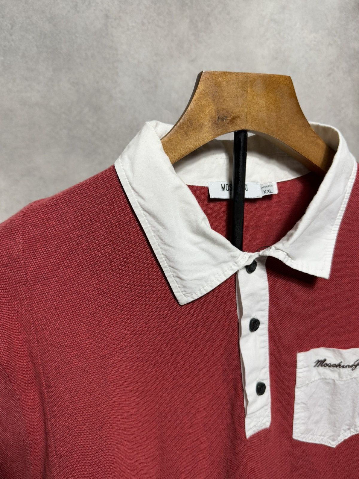 Designer × Moschino × Vintage Moschino Jeans Red Vintage 80s Polo Man XL Size US XL / EU 56 / 4 - 4 Thumbnail