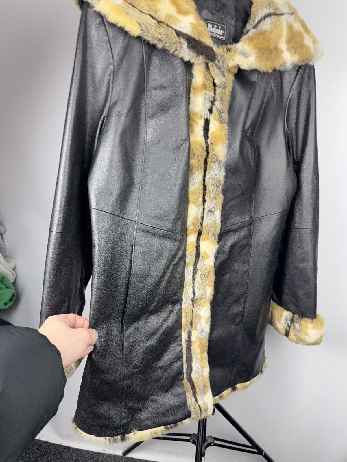 Japanese Brand Woodpecker Leather Coat Faux Fur Collar Casual Collection Size M / US 6-8 / IT 42-44 - 5 Thumbnail