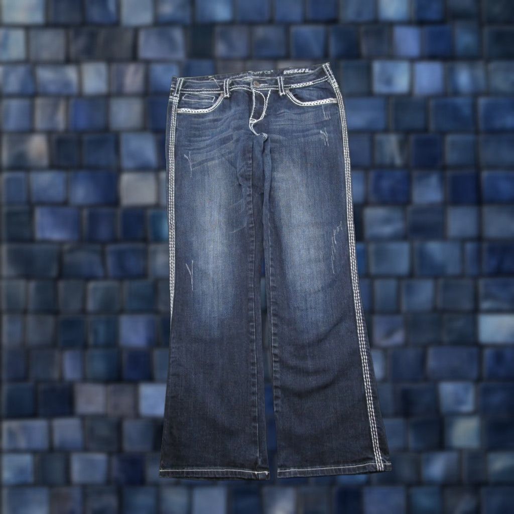 CO Cowgirl Tuff Co Women's Jeans 32x31 Bootcut Indigo DYDFMJ Button Zip 5-Pocket Embroidered Jeans Womens Size 24" / US 00 / IT 34 - 1 Thumbnail
