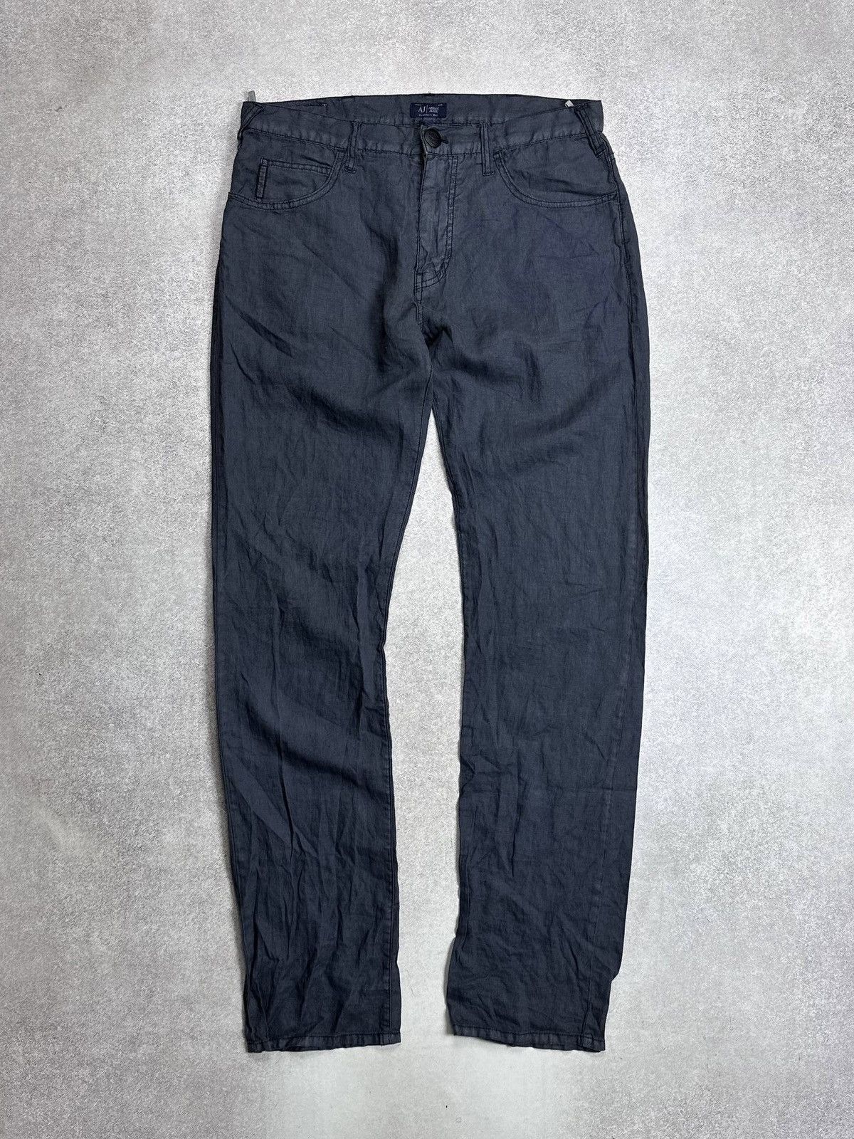 Armani Armani Hidden Jungle Linen Pants 32 Gray Mens Size US 32 / EU 48 - 2 Thumbnail