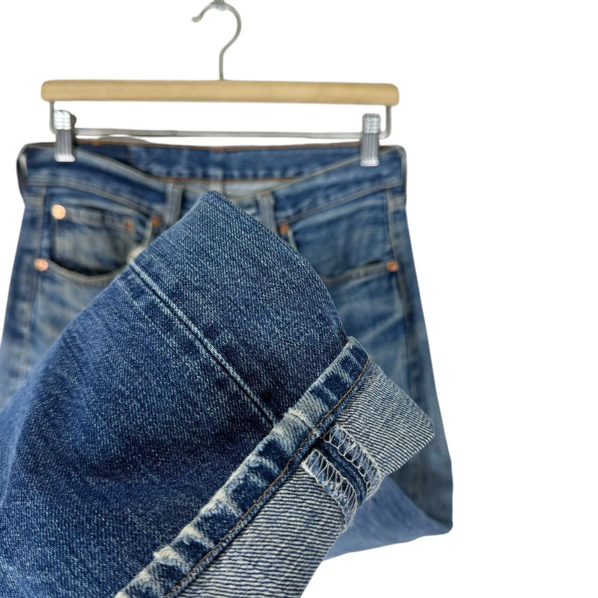 Levi's ☀️LEVI’S 501 BUTTON DISTRESSED DENIM JEANS PANTS Size US 30 / EU 46 - 4 Thumbnail