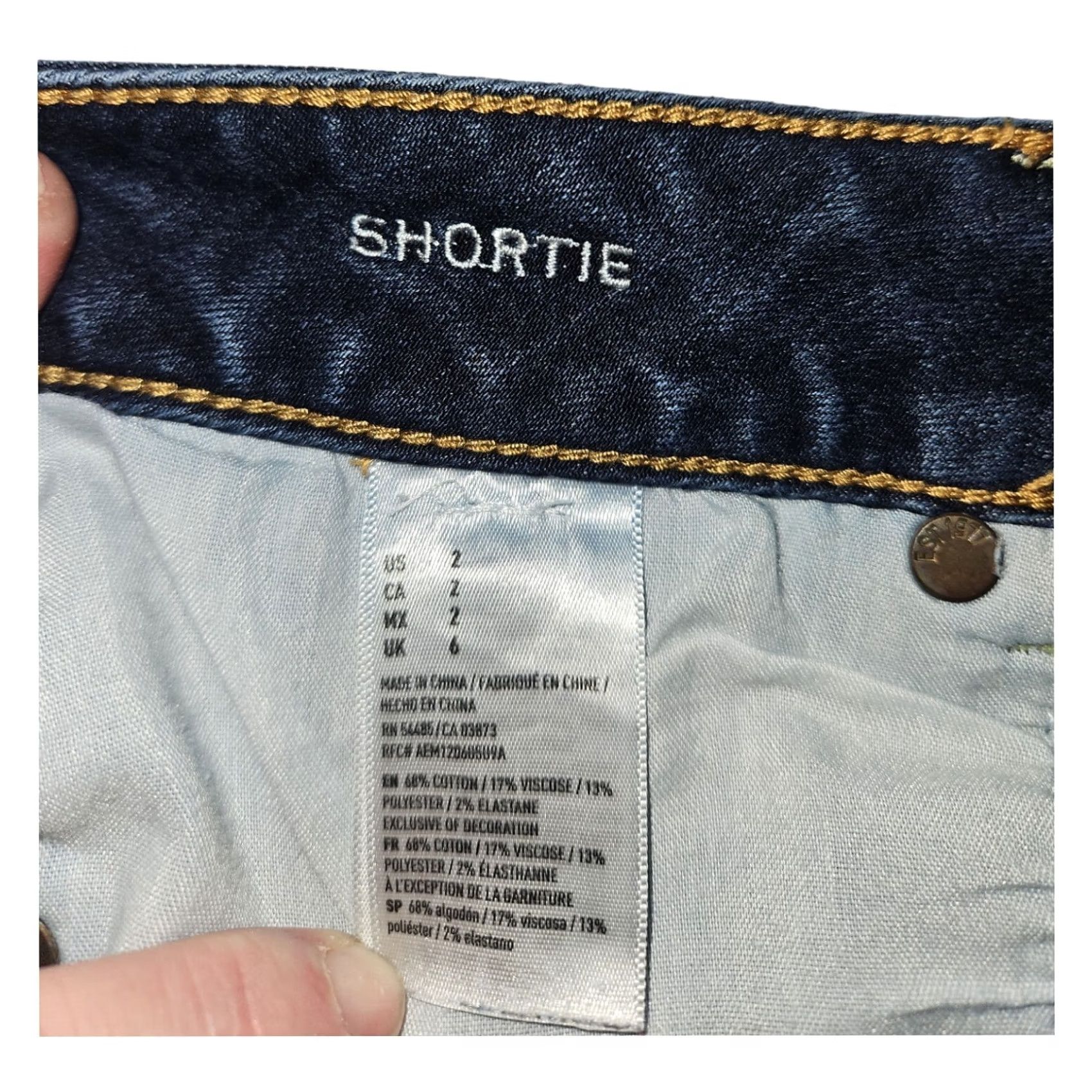 American Eagle Outfitters American Eagle Women's 2 Cut Off Shorts Low Rise Stretch Casual Preppy Blue Denim Size 26" / US 2 / IT 38 - 3 Thumbnail