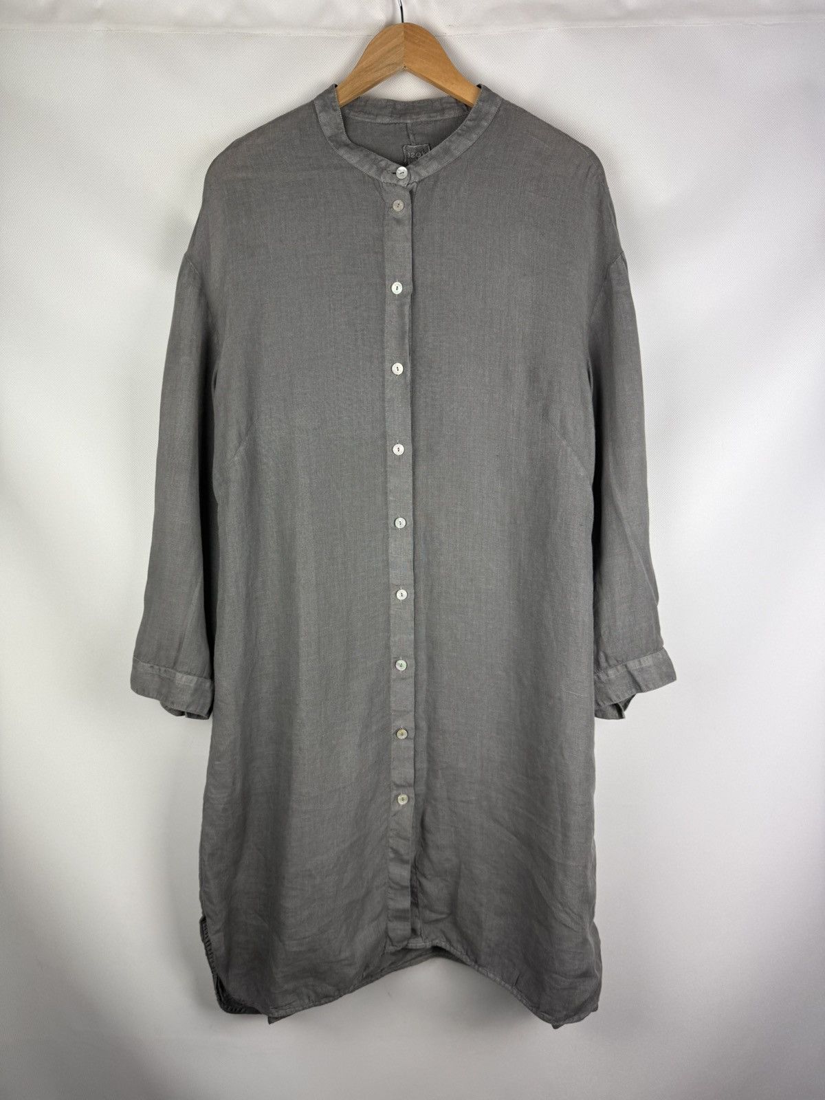 120% Lino 120% Lino Long Sleeve Linen Button Up Lagenlook Shirt Dress Size XL / US 12-14 / IT 48-50 - 1 Thumbnail