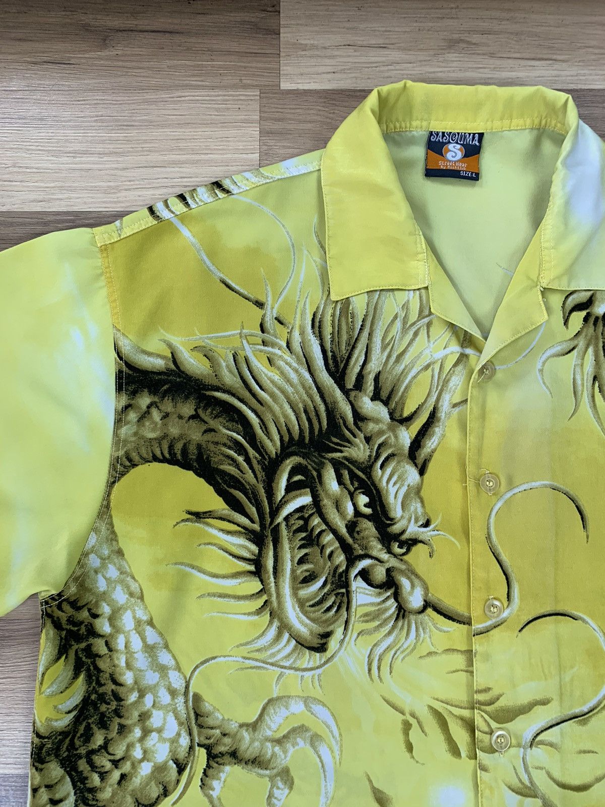 Vintage Vintage Y2K Japanese Style Dragon Shirt Button Up Size US L / EU 52-54 / 3 - 7 Thumbnail