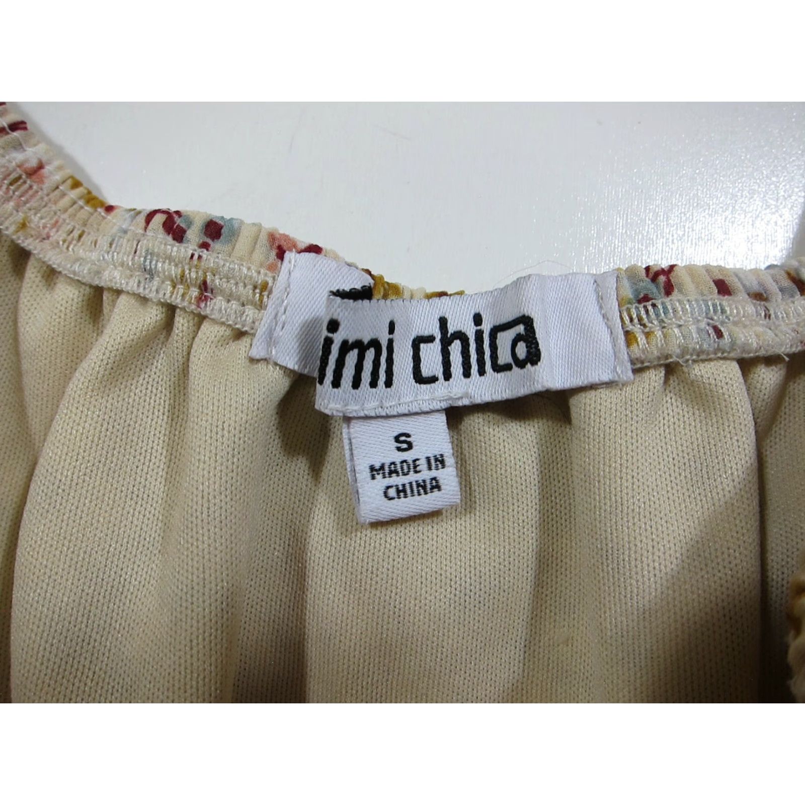Vintage Mimi Chica Yellow Pink Blue Floral Off Shoulder Ruffle Sun Dress Women Small Size S / US 4 / IT 40 - 3 Thumbnail