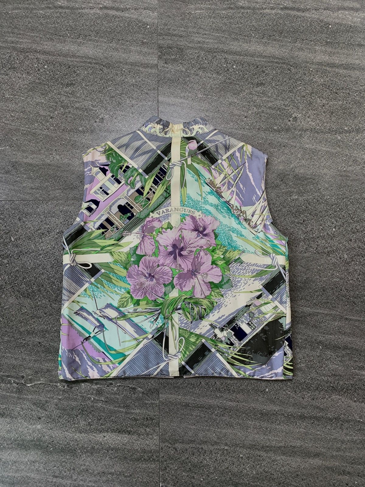 Hermes FREE TAX! Rare 90s Varangues Reversible Silk Vest Size L / US 10 / IT 46 - 1 Thumbnail
