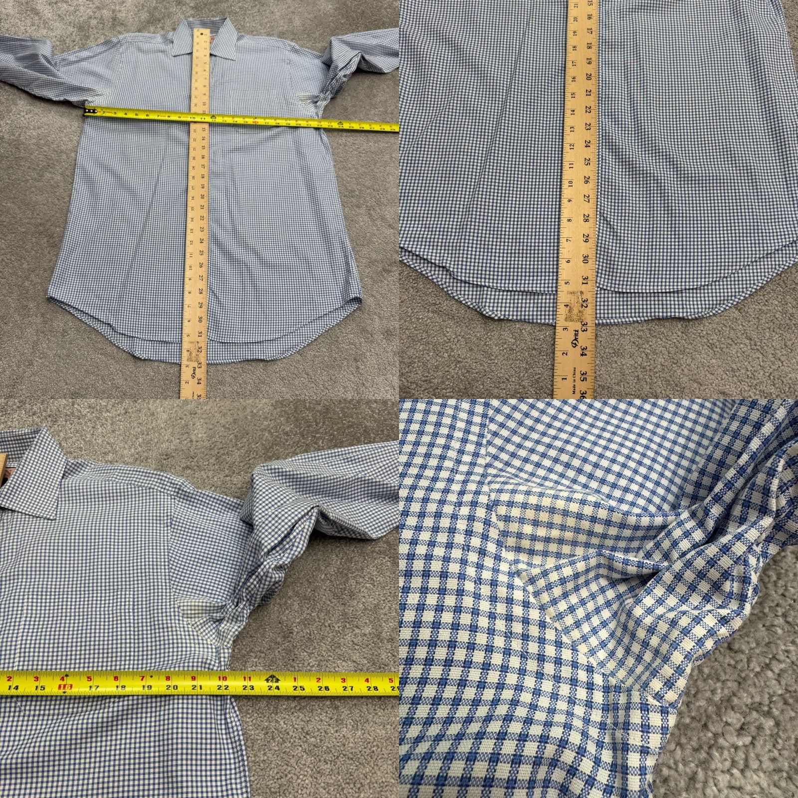 Vintage Thomas Pink Traveler Button Down Shirt Mens Large Blue Gingham Check Cotton Top Size US L / EU 52-54 / 3 - 9 Thumbnail