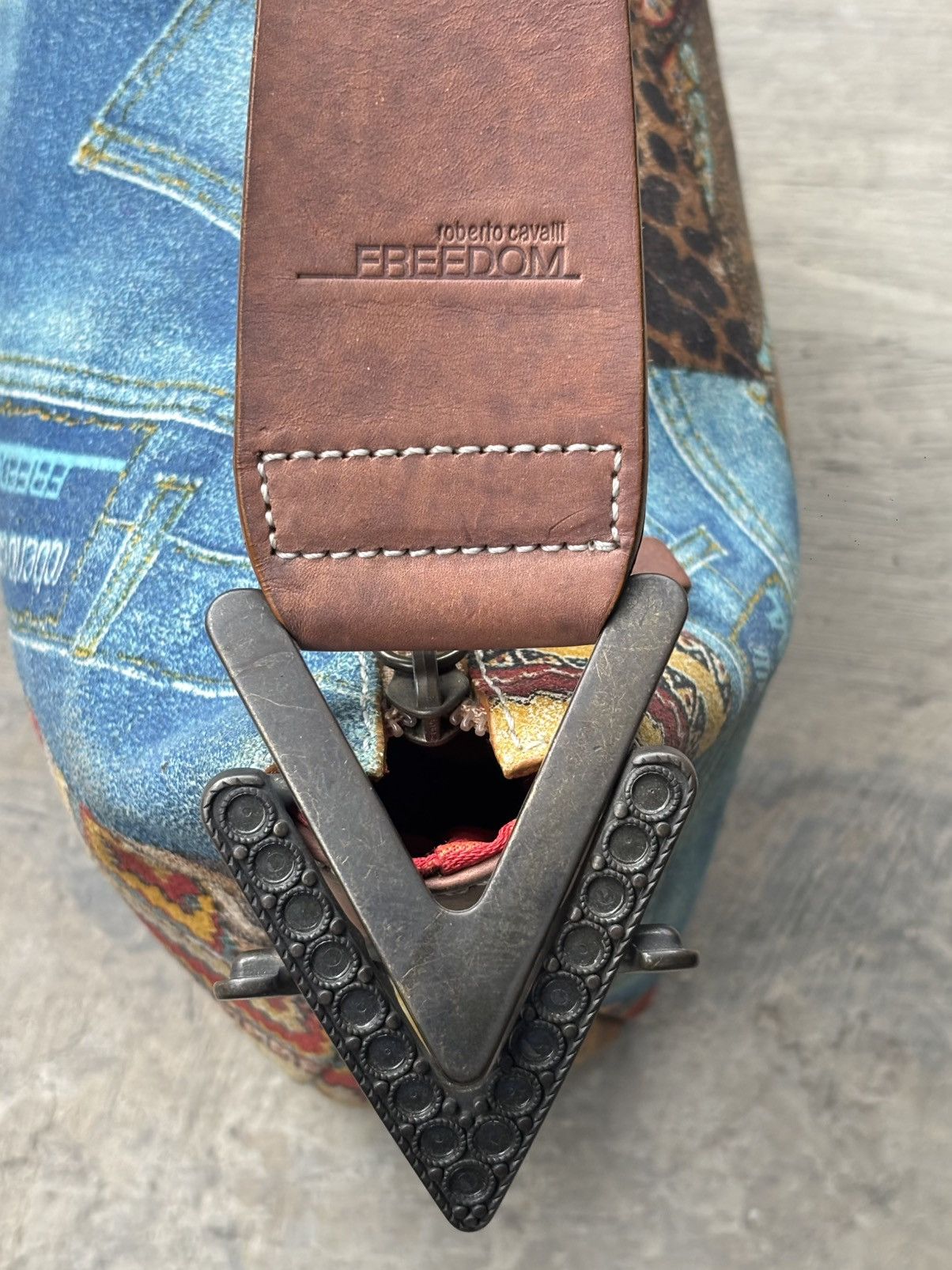 Vintage Roberto Cavalli Freedom Patchwork Shoulder Bag