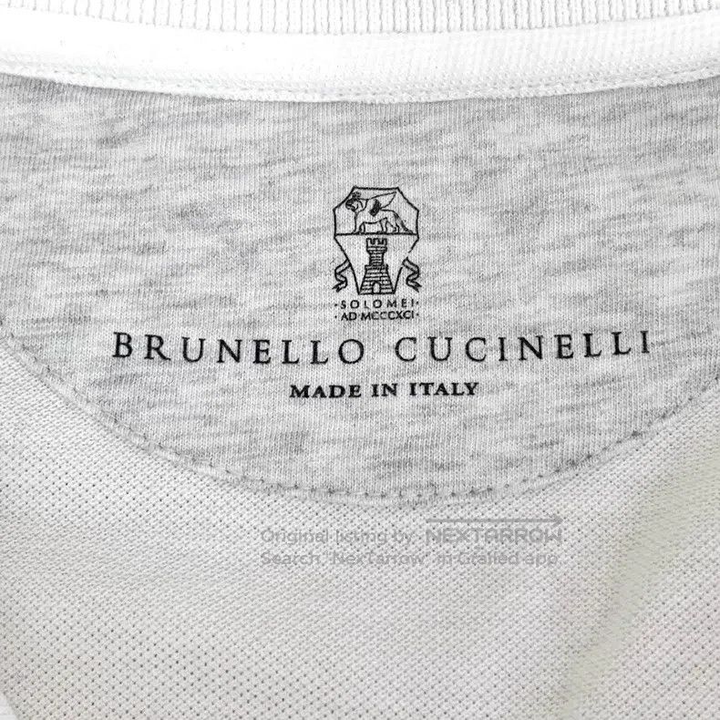 Brunello Cucinelli Brunello Cucinelli White Logo Embroidered Polo Neck Short Size M / US 6-8 / IT 42-44 - 5 Thumbnail
