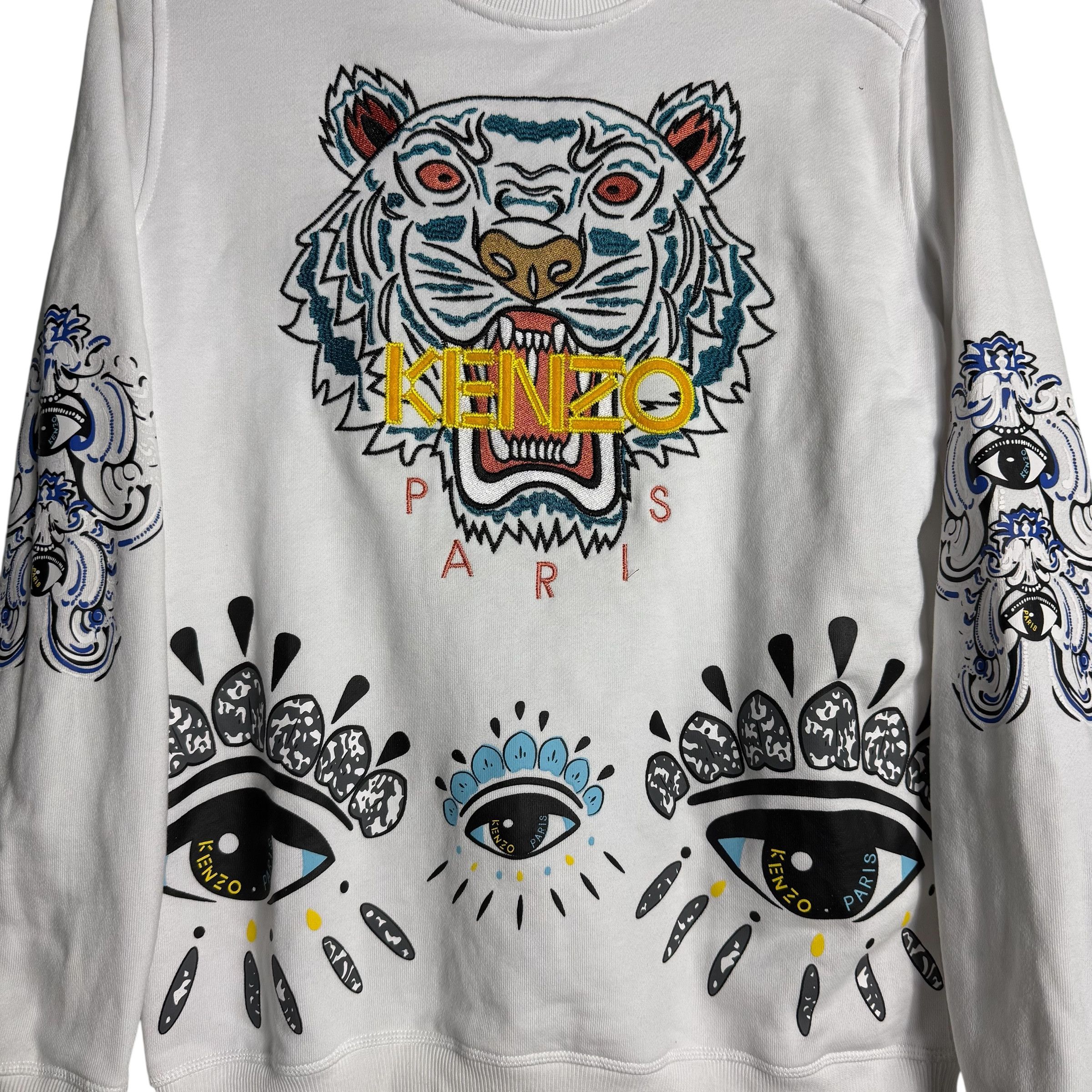 Kenzo 🔥RARE🔥Kenzo Paris Tiger Logo Embroidery Sweatshirt Size US XL / EU 56 / 4 - 3 Thumbnail