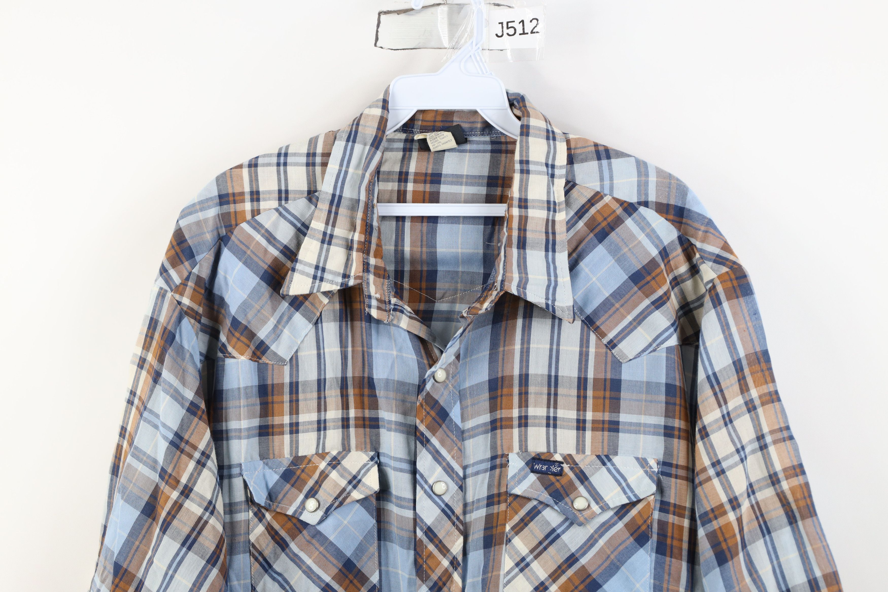 Wrangler Vintage 70s Wrangler Western Cowboy Pearl Snap Button Shirt Size US XXL / EU 58 / 5 - 2 Thumbnail