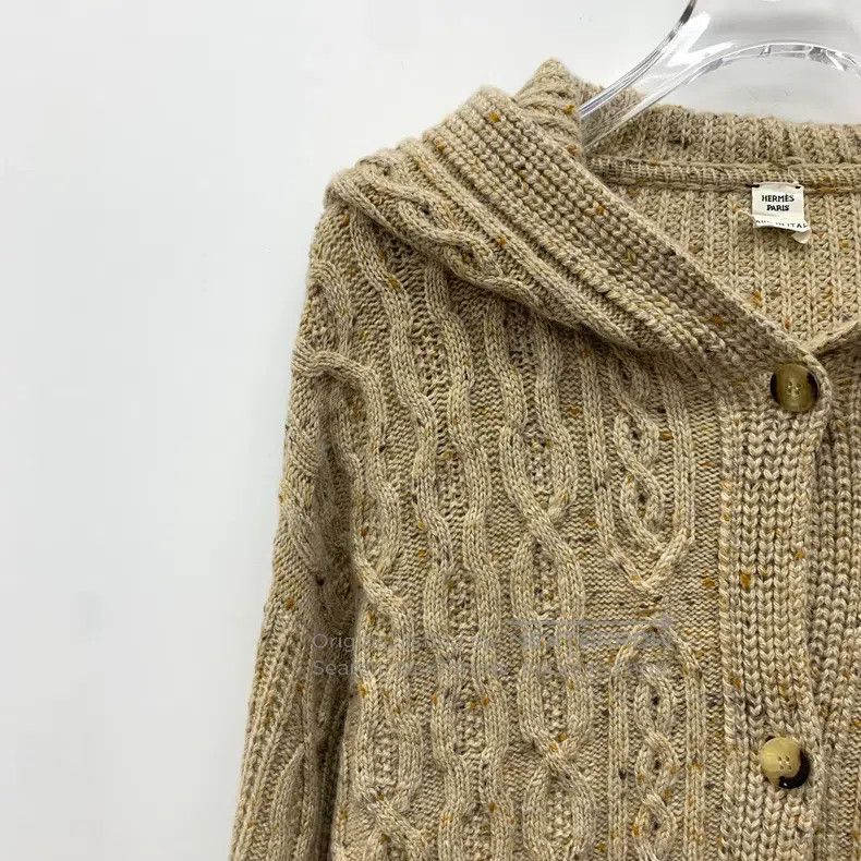 Hermes Hermes Brown Cable Knit Cashmere Hooded Open Front Knitted Size XS / US 0-2 / IT 36-38 - 3 Thumbnail
