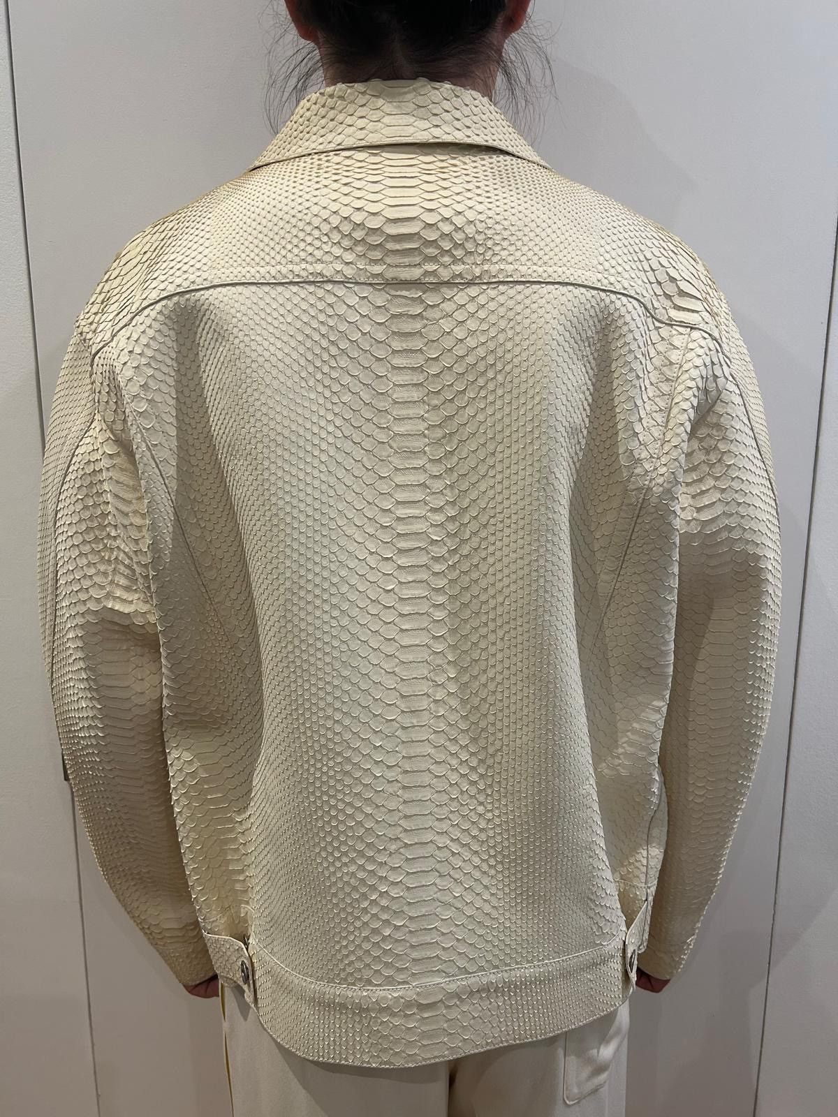 Roberto Cavalli Roberto Cavalli Burmese Python Snakeskin Jacket – Ivory – 52 Size US L / EU 52-54 / 3 - 10 Thumbnail