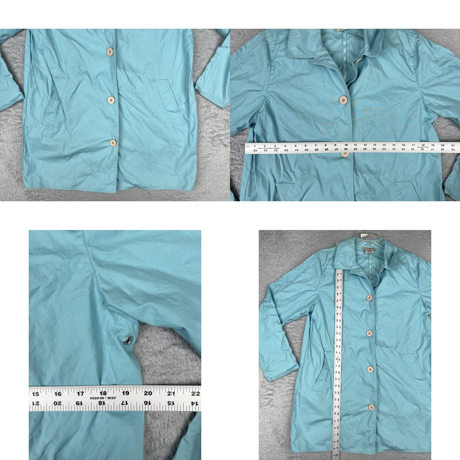 Vintage L.L. Bean Coat Womens Medium Blue Cotton Button Front Lightweight Unlined Casual Size M / US 6-8 / IT 42-44 - 8 Thumbnail