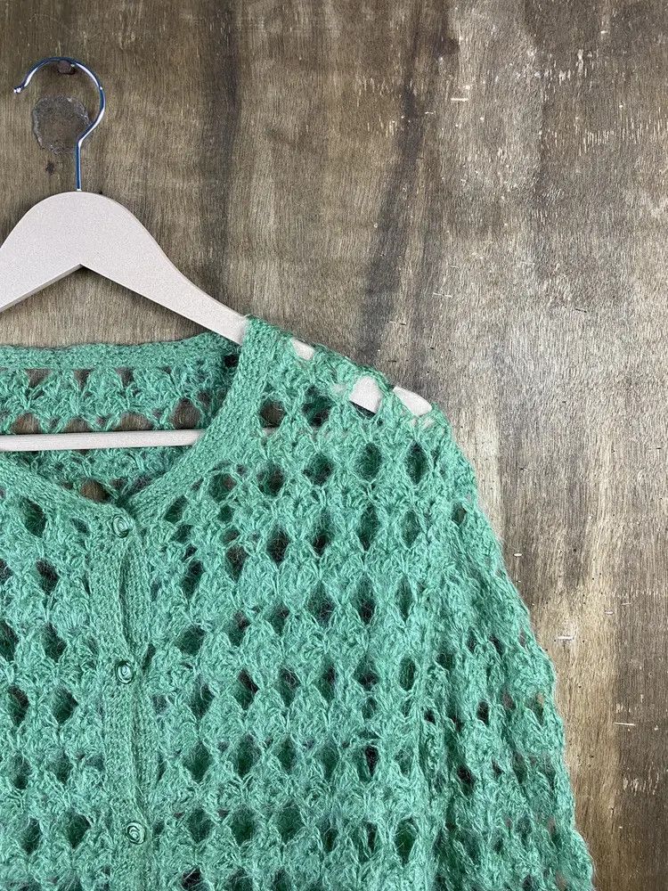 Vintage DL Japan Homespun green crochet Knitwear #Z025 Size US XL / EU 56 / 4 - 8 Thumbnail
